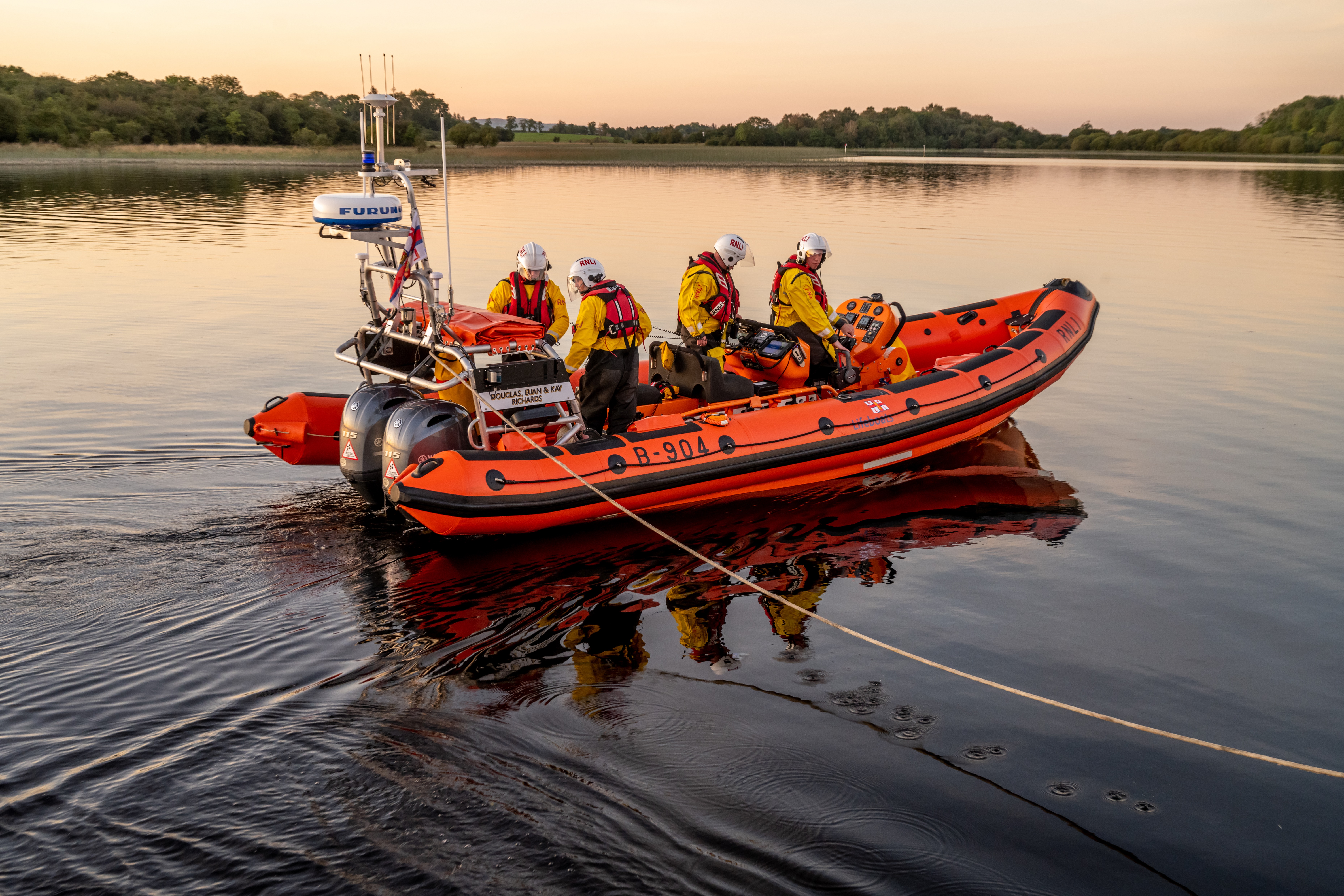 Carrybridge RNLI exercise with the passenger vessel, Inishcruiser