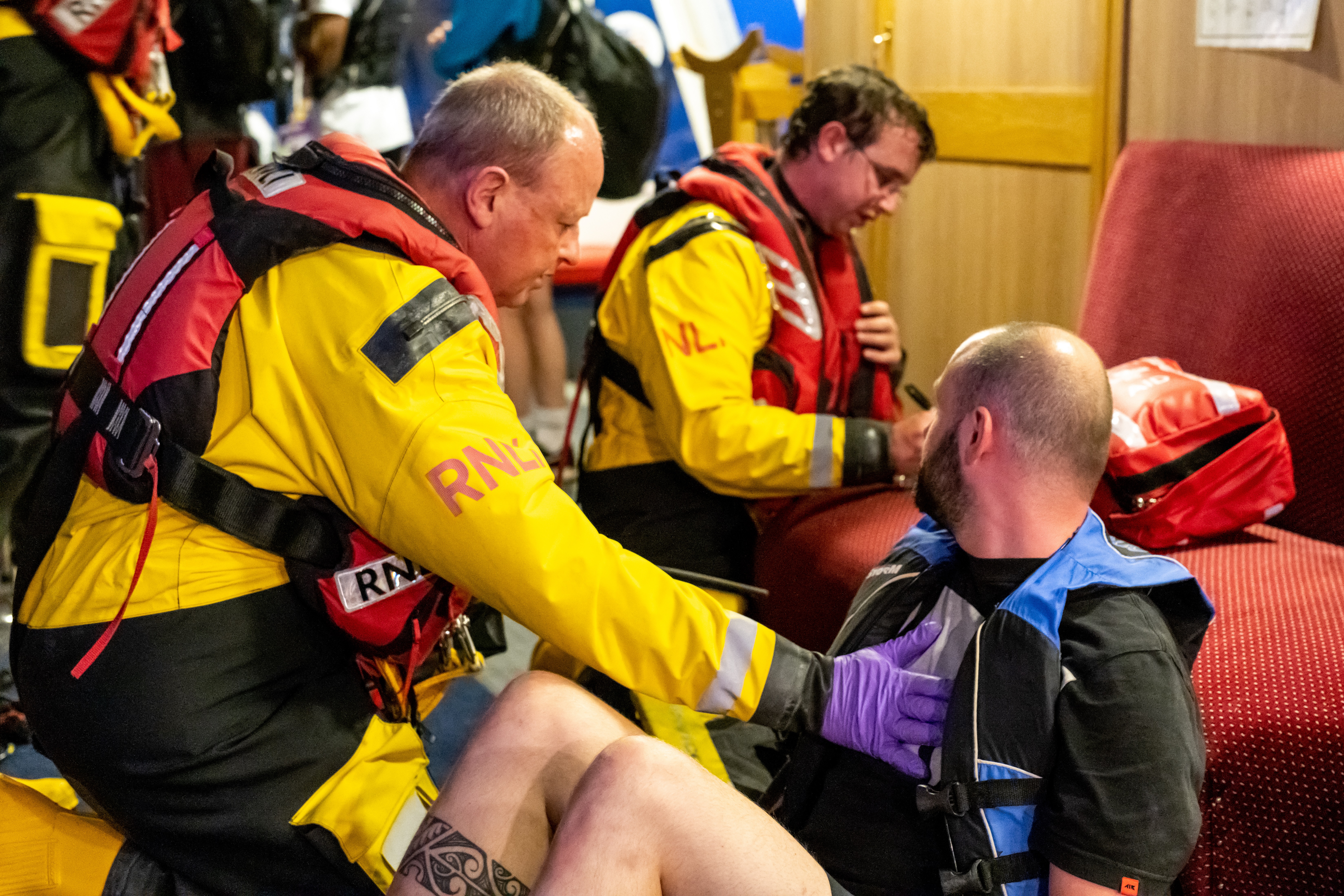 Carrybridge RNLI exercise with the passenger vessel, Inishcruiser