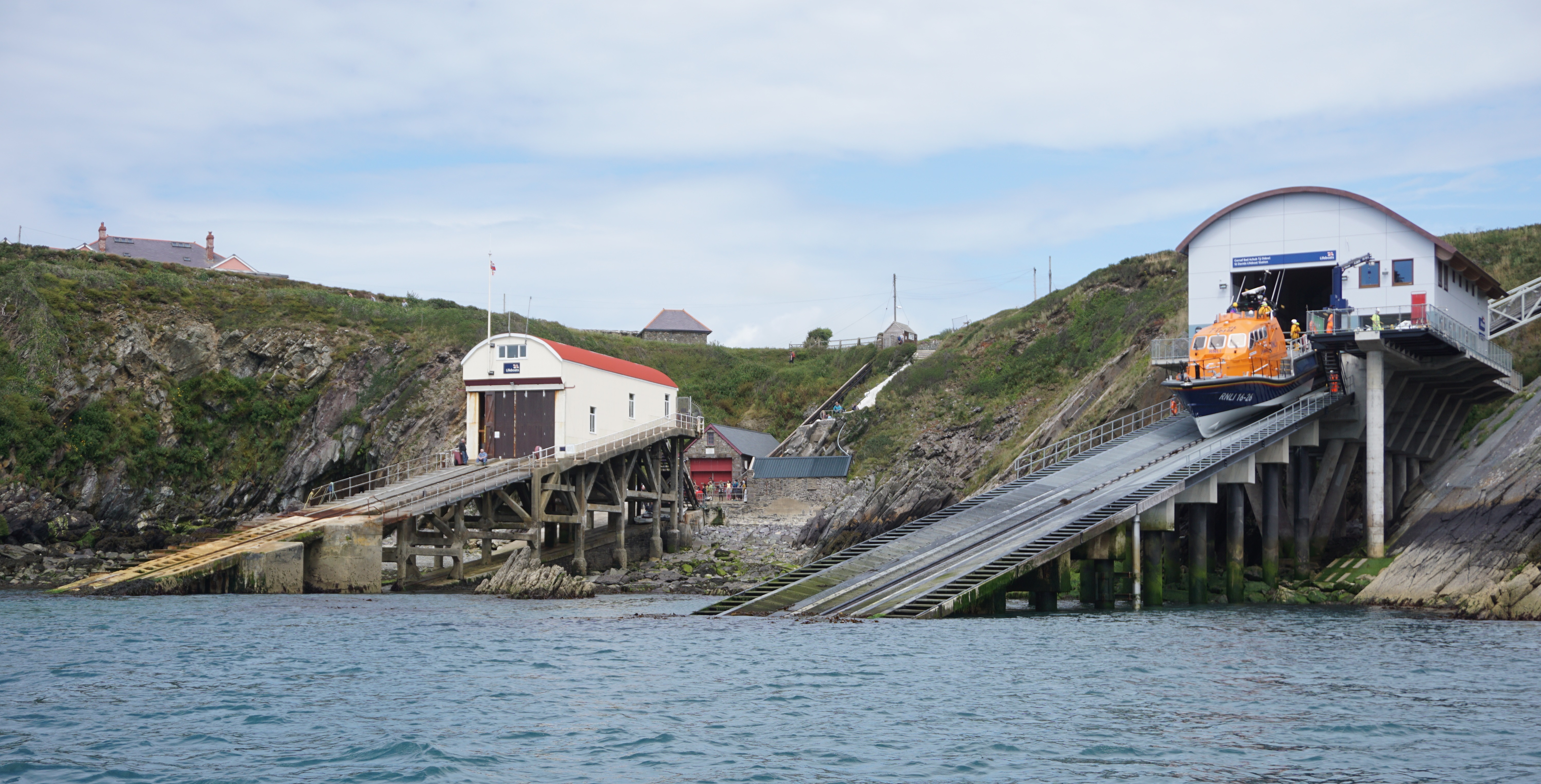 Past and present: St Davids RNLI's old and current boathouse