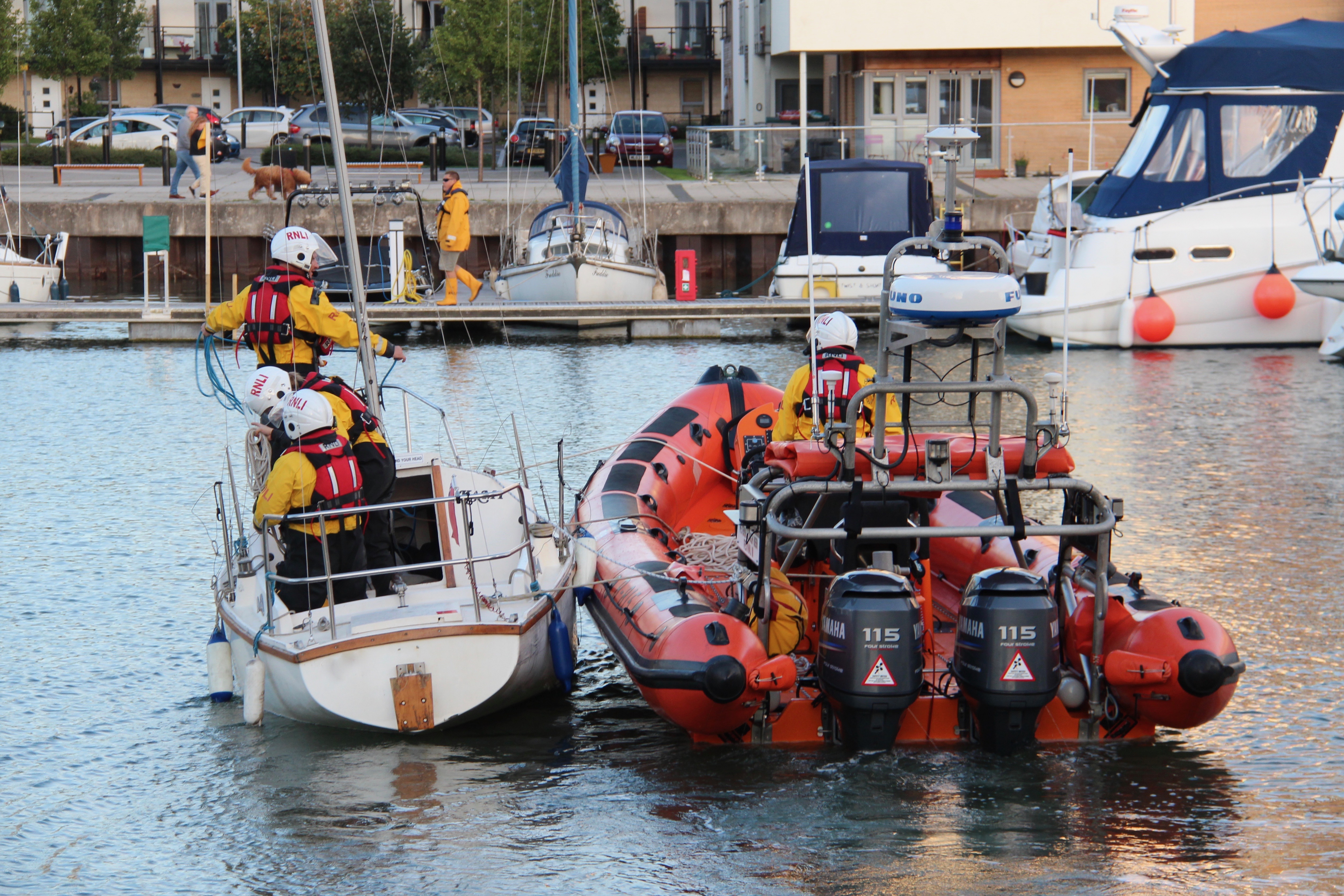 Recovery of Ian’s yacht in the evening
