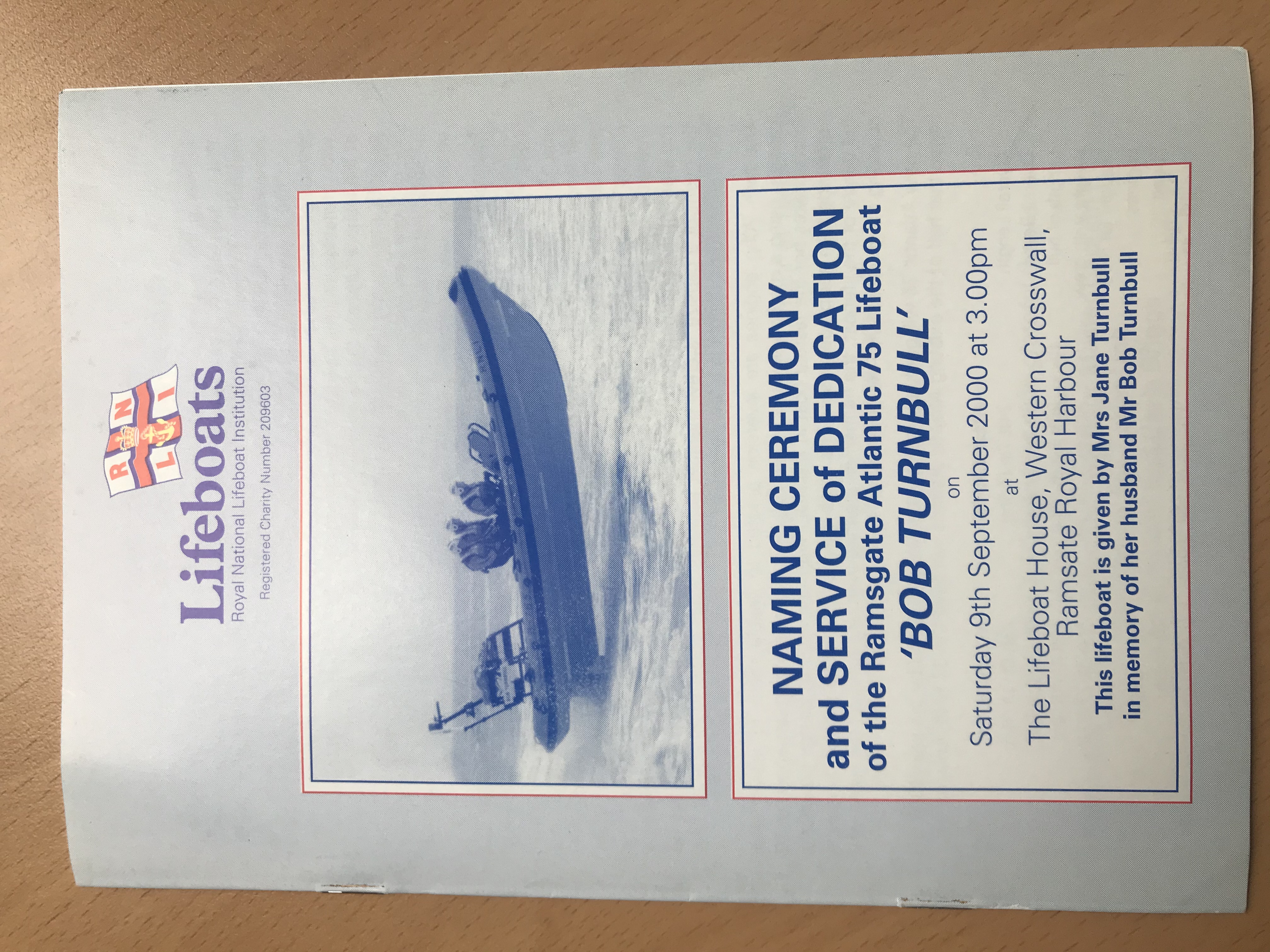 A commerative leaflet.
