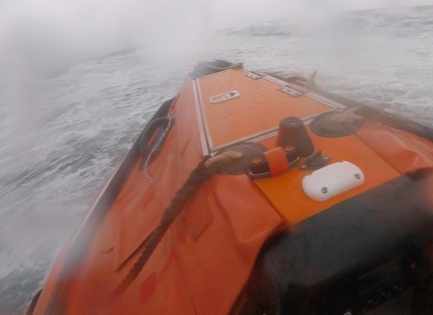 Troon RNLI D class inshore lifeboat Sheena at sea
