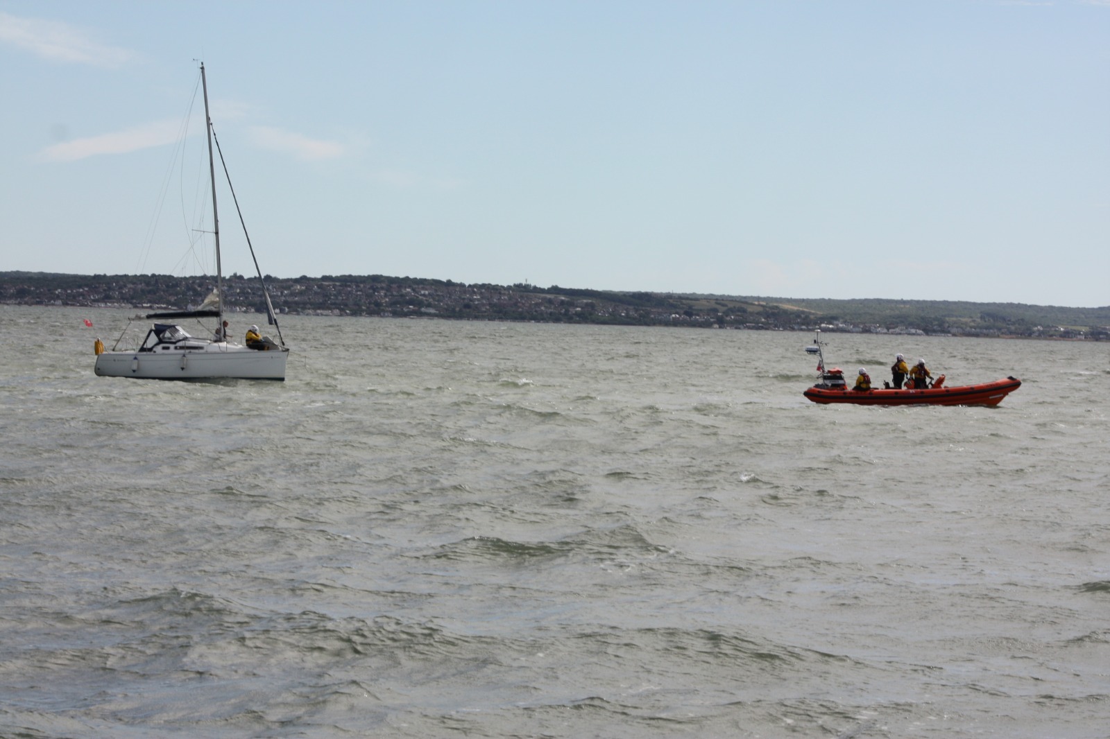 Whitstable's Atlantic 85 lifeboat Lewisco takes an 8-metre yacht under tow for Oare Creek after the craft suffered engine problems off Whitstable on Wednesday afternoon. Picture: Dom Cutress/RNLI Whitstable