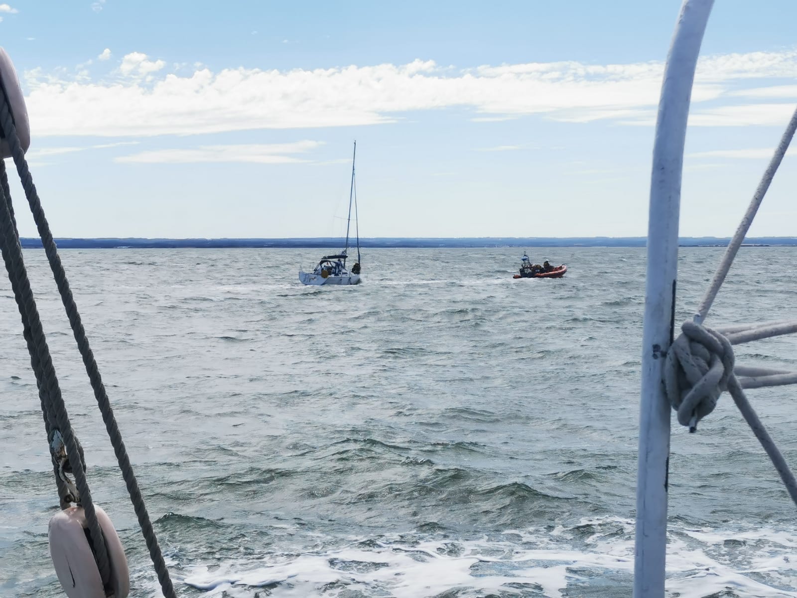 Whitstable's Atlantic 85 lifeboat Lewisco takes an 8-metre yacht under tow for Oare Creek after the craft suffered engine problems off Whitstable on Wednesday afternoon. Picture: Dom Cutress/RNLI Whitstable