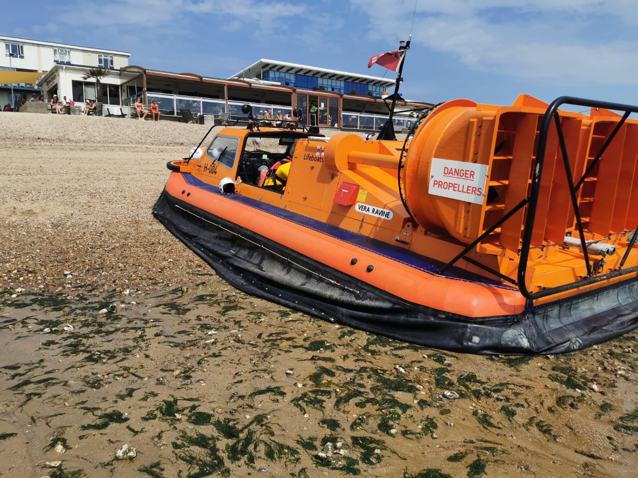 Southend RNLI's hovercraft on the beach