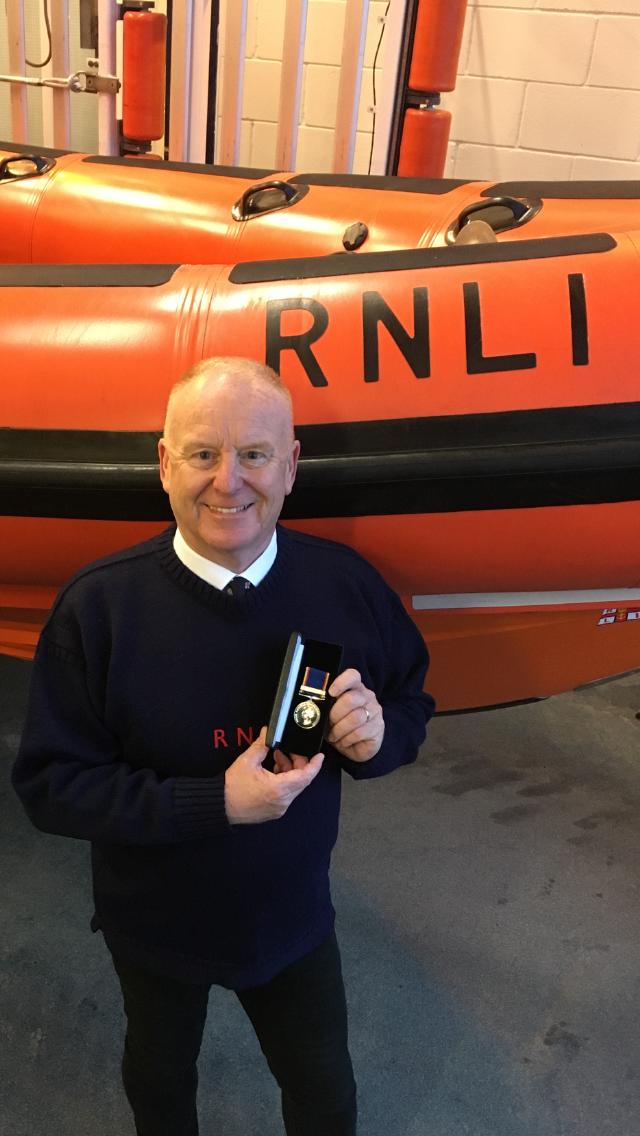 Mike Kingston, Penarth RNLI volunteer, has been awarded a Long Service Medal for 40 years service to saving lives at sea.