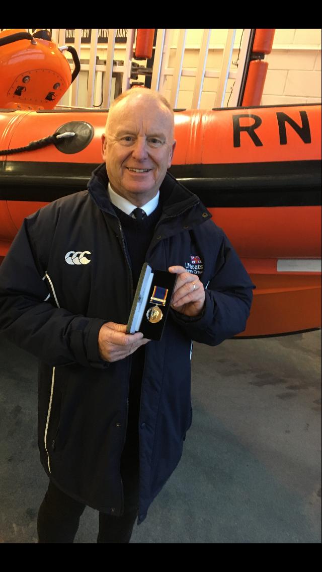 Mike Kingston, Penarth RNLI volunteer, has been awarded a Long Service Medal for 40 years service to saving lives at sea.