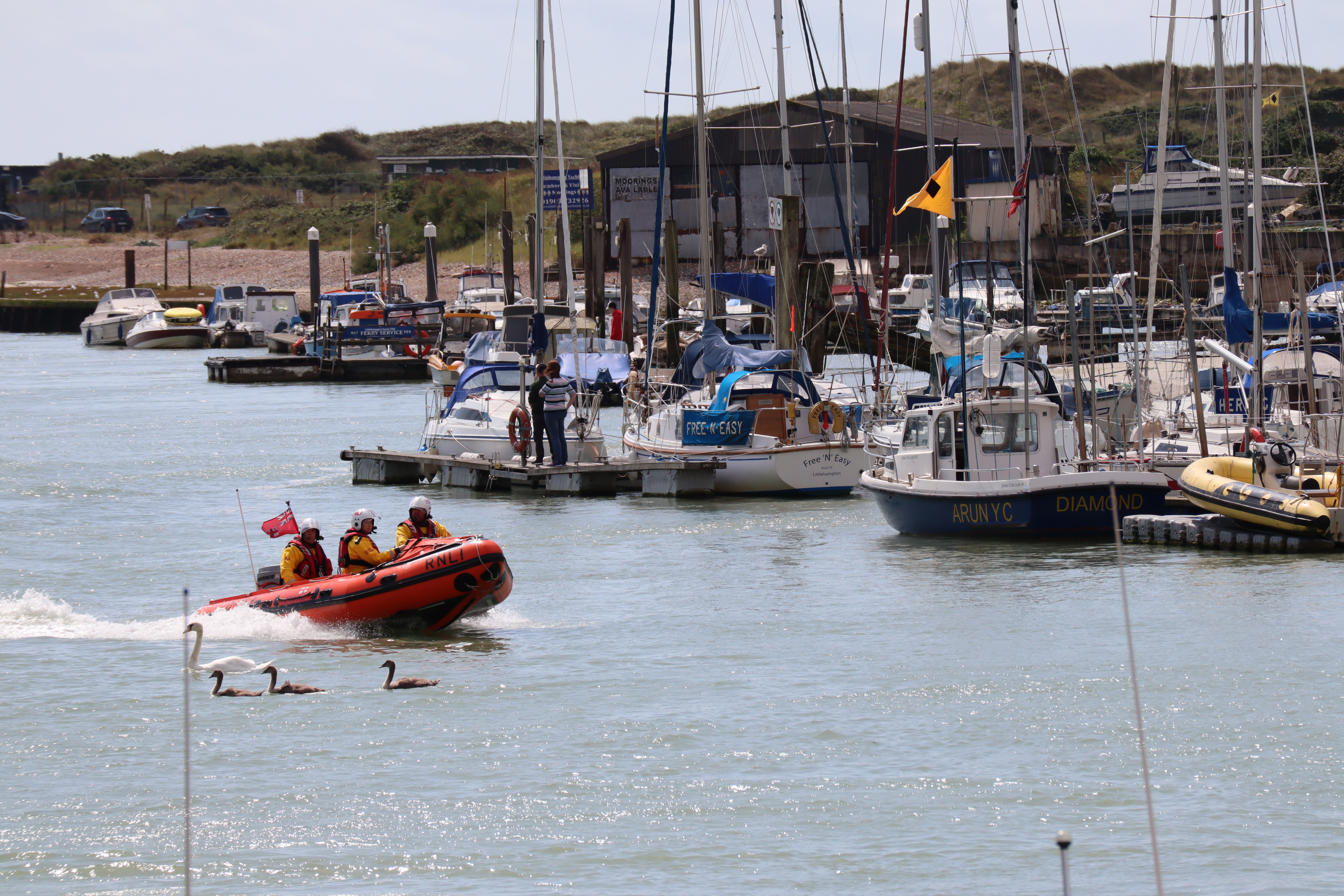 Littlehampton RNLI's Ray of Hope in Littlehampton Harbour