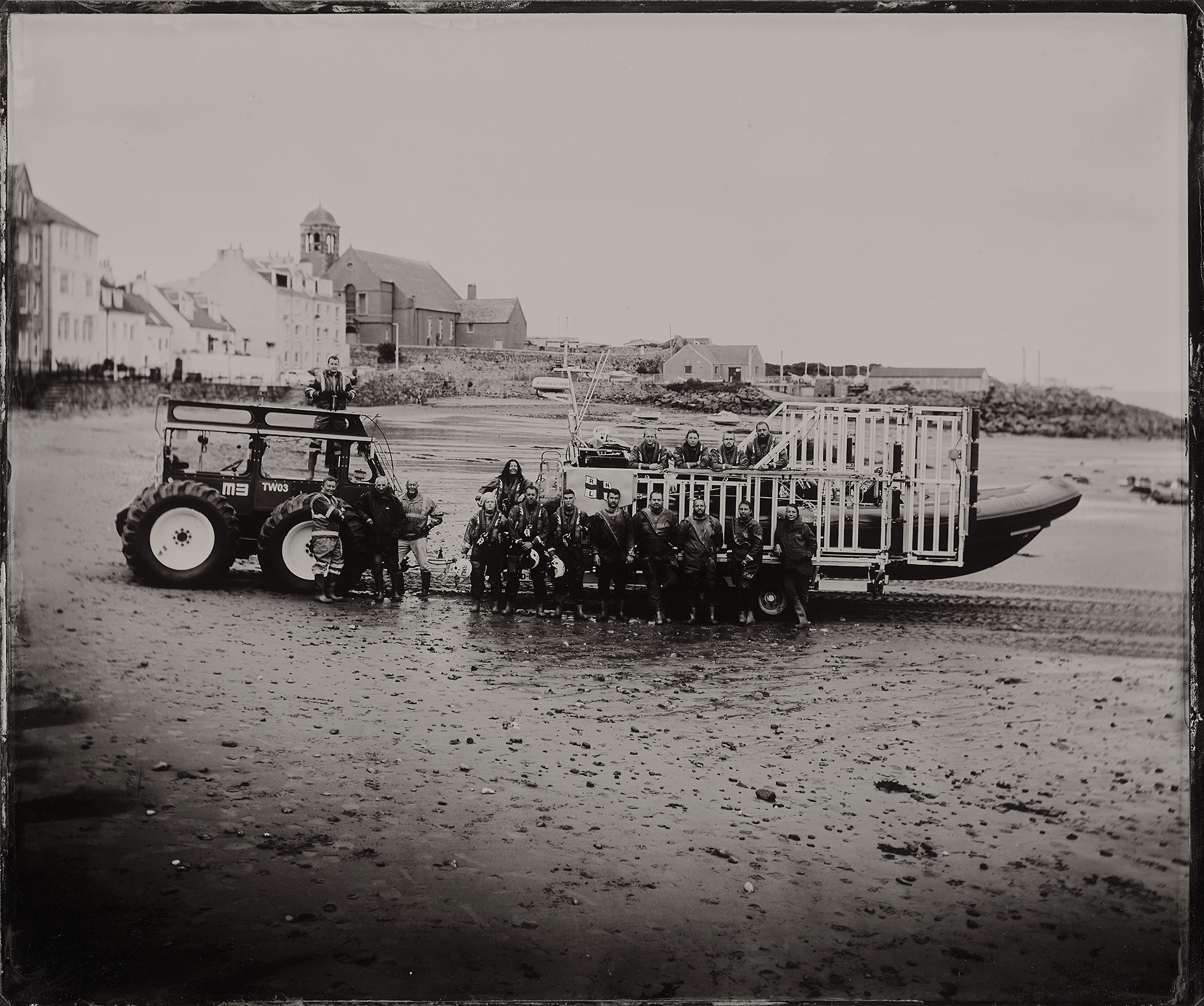 Copy of the photograph prepared by Jack Lowe which Kinghorn crew presented to KInghorn Parish Church for display in the Sailors' Aisle.