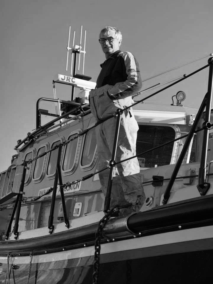 Pete Macauley aboard Lifeboat 12-13