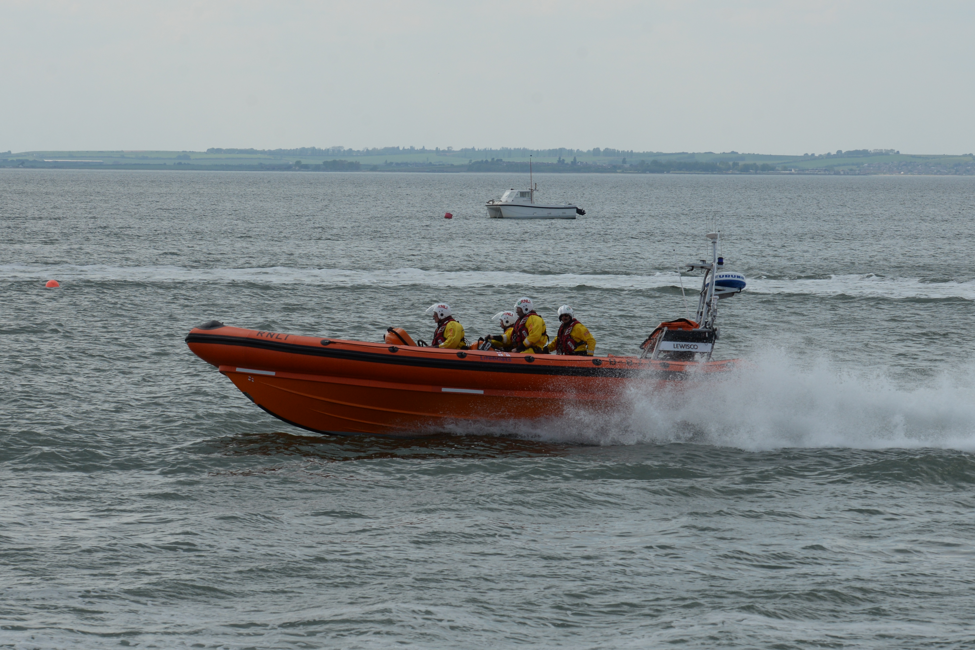 The Whitstable Atlantic 85 Lifeboat 'Lewisco' purchased through a bequest of a Mrs Lewis of London who passed away in 2006.She is what is known as a rigid inflatable inshore lifeboat, the boat’s rigid hull being topped by an inflatable sponson. She carries a crew of four people. Picture: RNLI Whitstable.