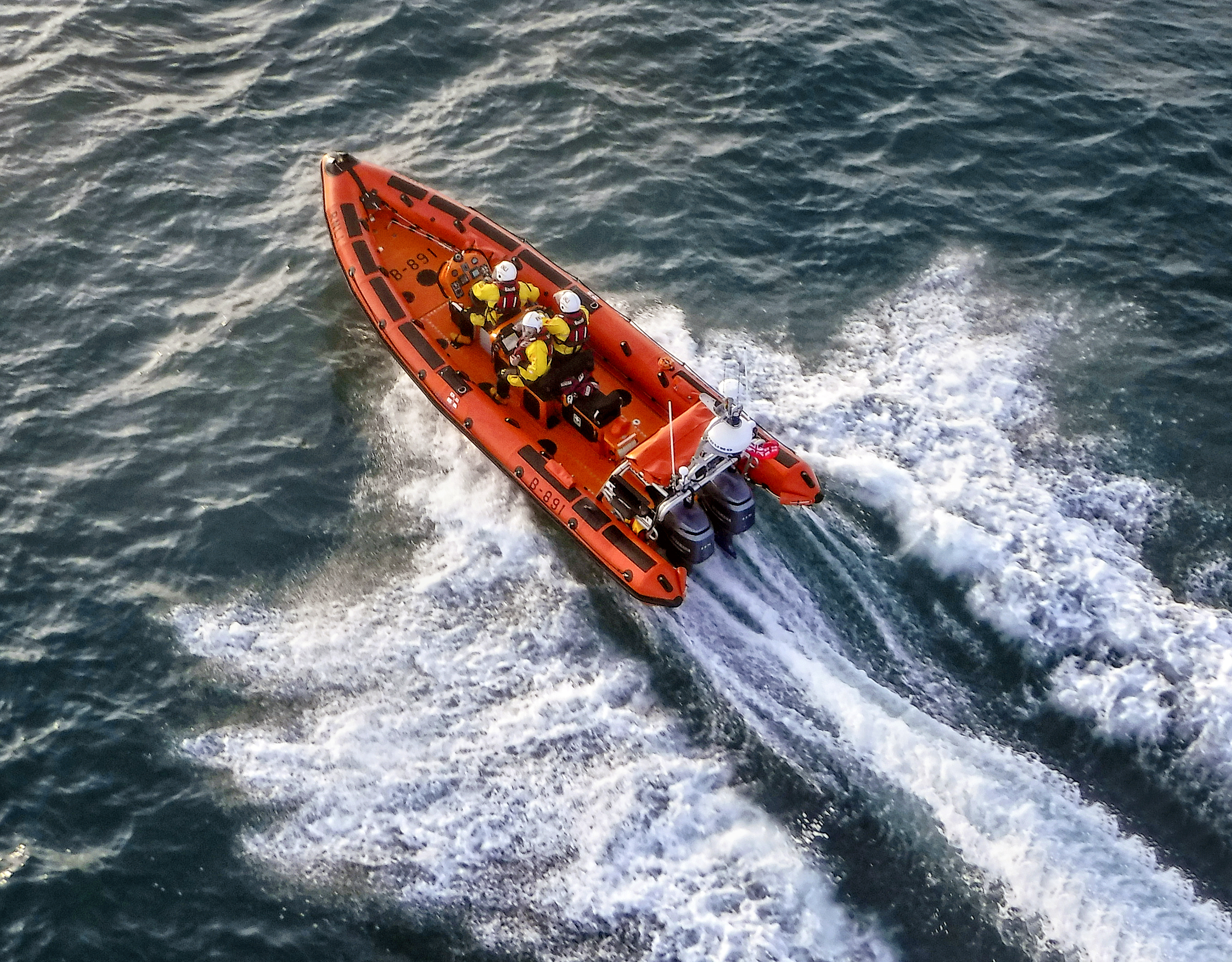 Littlehampton RNLI's Renee Sherman lifeboat, taken from above