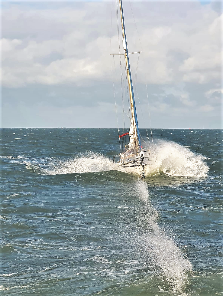 The yacht under tow from the Sheerness lifeboat.