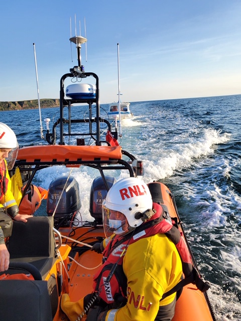 St Bees volunteers toeing the fishing boat