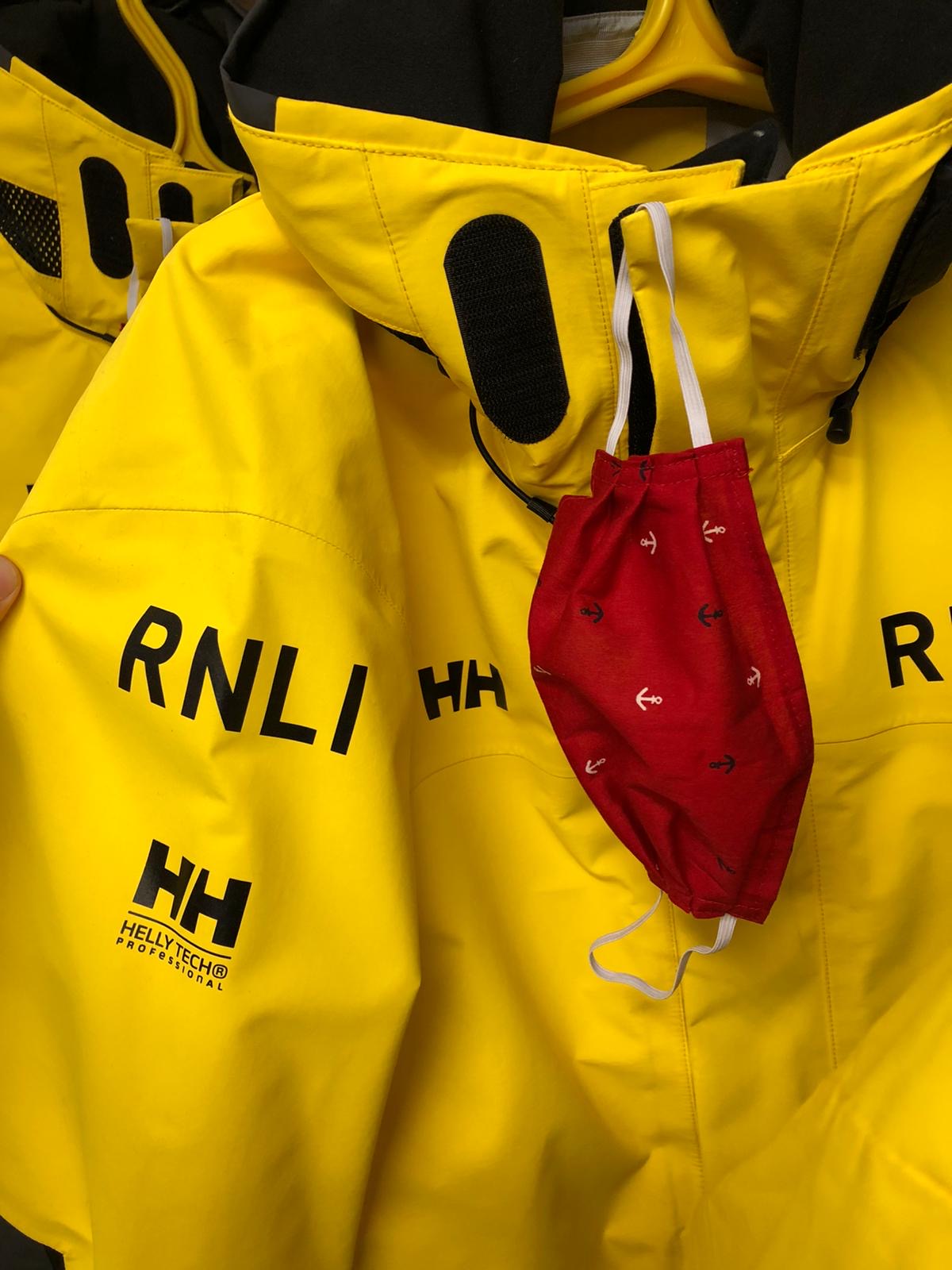 Face masks donated by Mavis Paling to Whitby RNLI