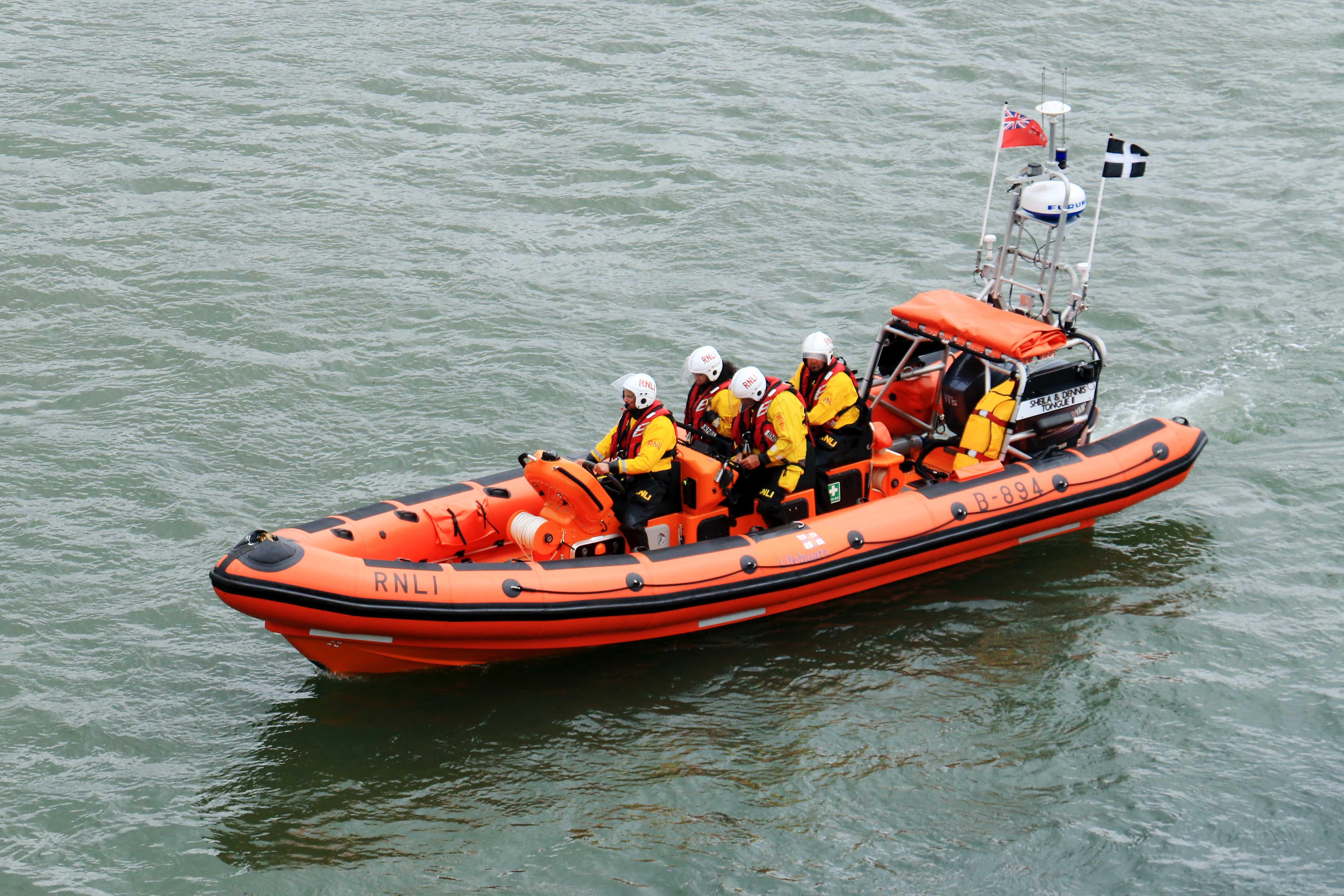 Looe RNLI Atlantic 85 Sheila and Dennis Tongue II returning to port
