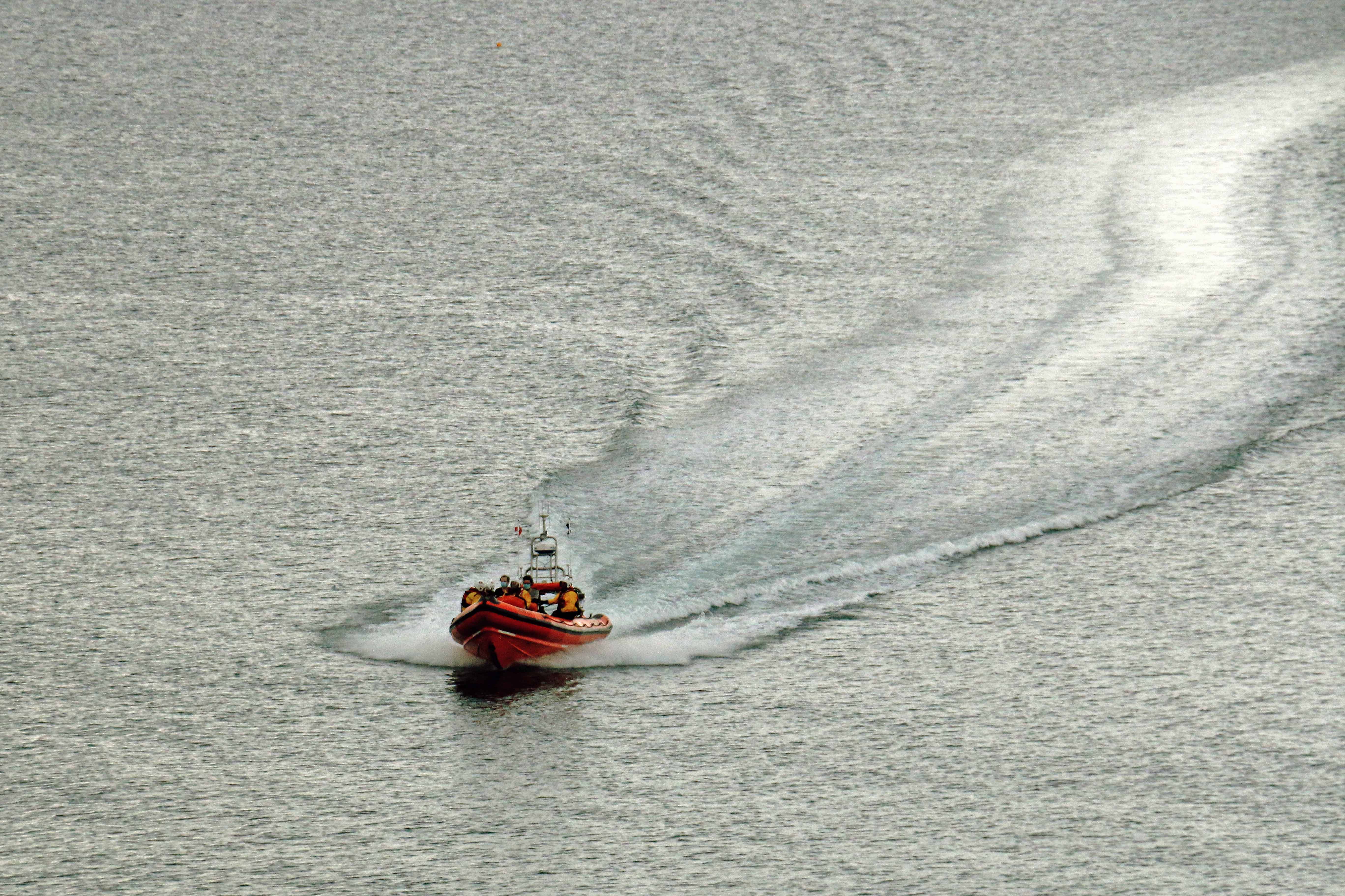 Looe RNLI Atlantic 85 Sheila and Dennis Tongue II returning to port