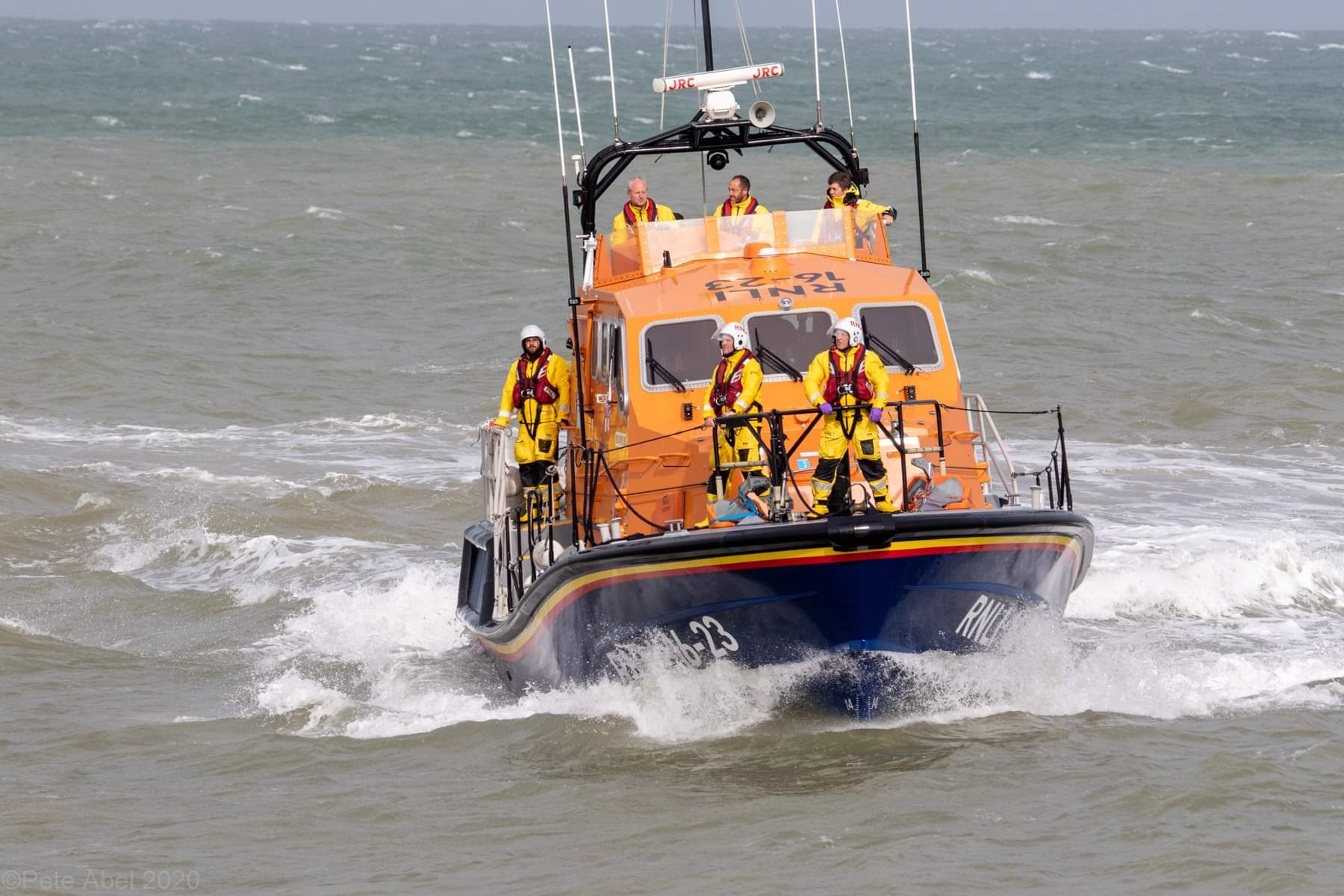 Photo of the Eastbourne RNLI at sea during the search.