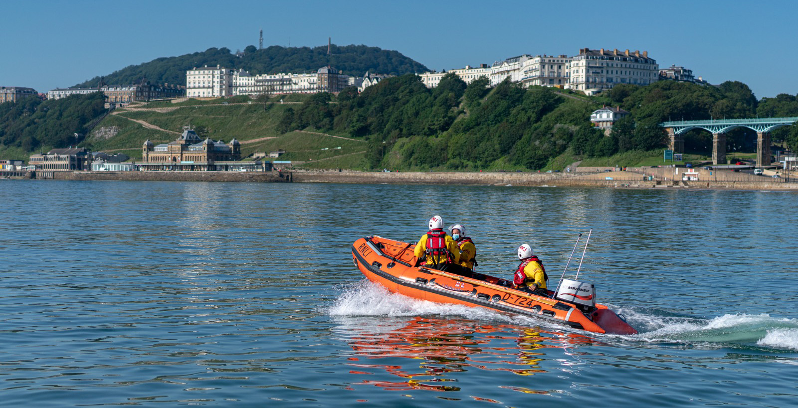 The inshore lifeboat launches