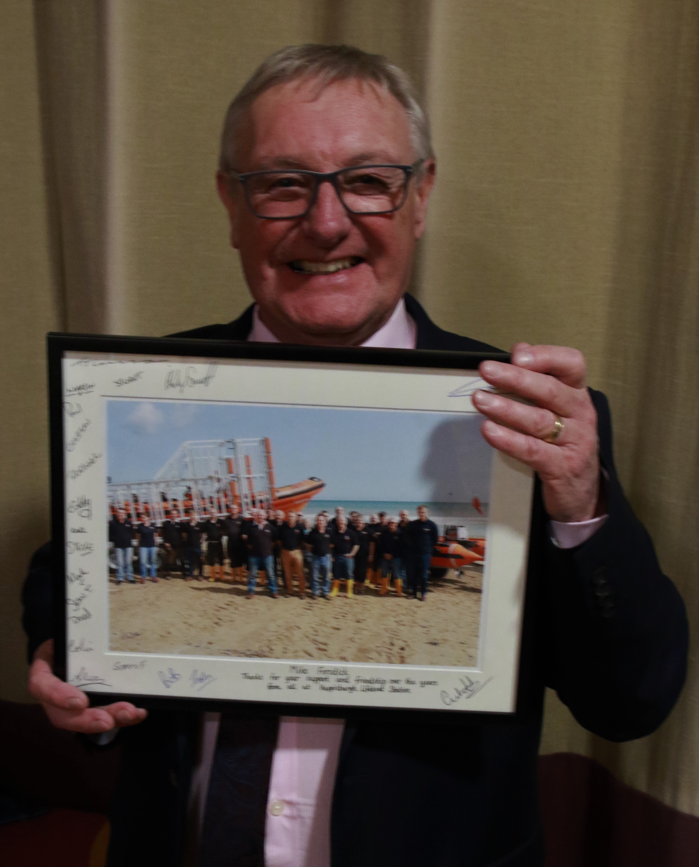 Mike Forsdick with his framed Crew Photo