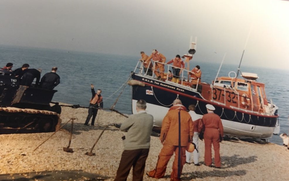 Winching the Rother Class lifeboat Hampshire Rose on Walmer Beach