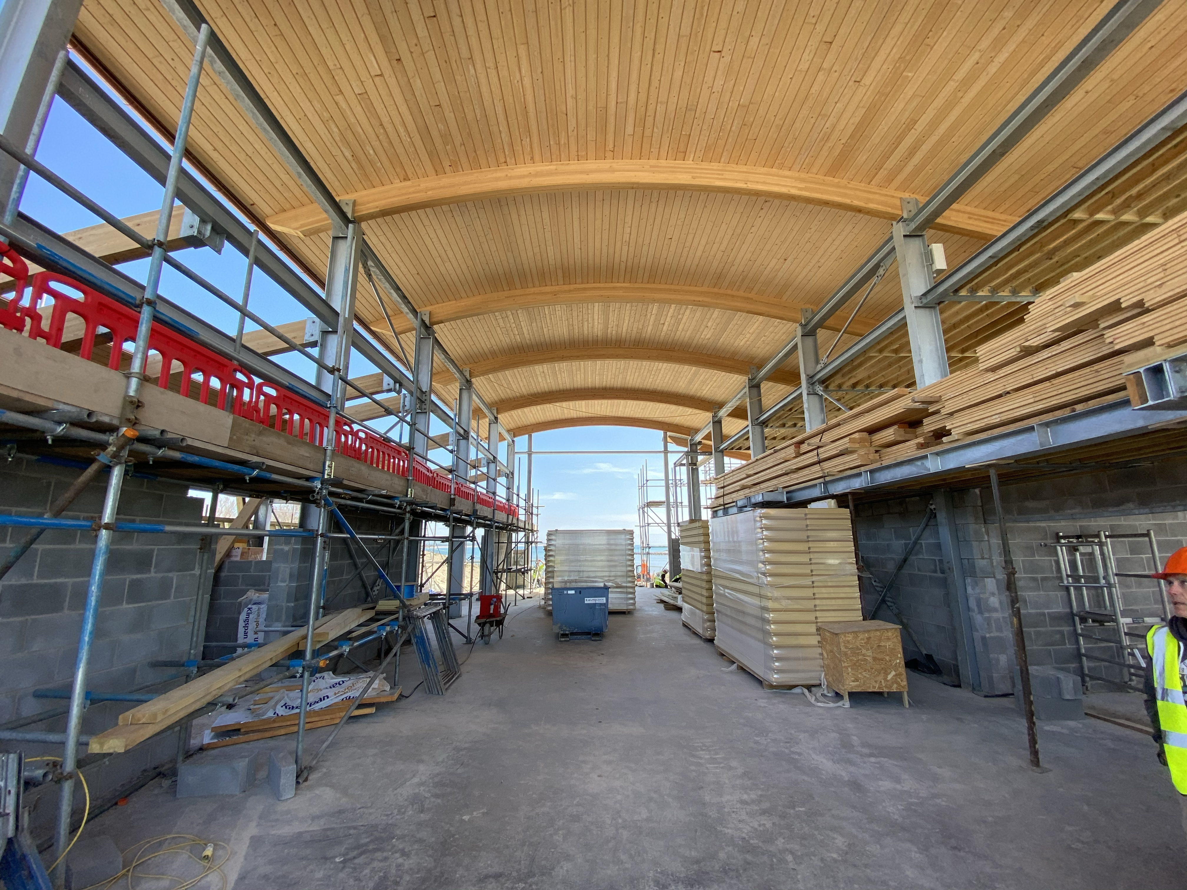 Shannon boat hall looking at Cardigan Bay