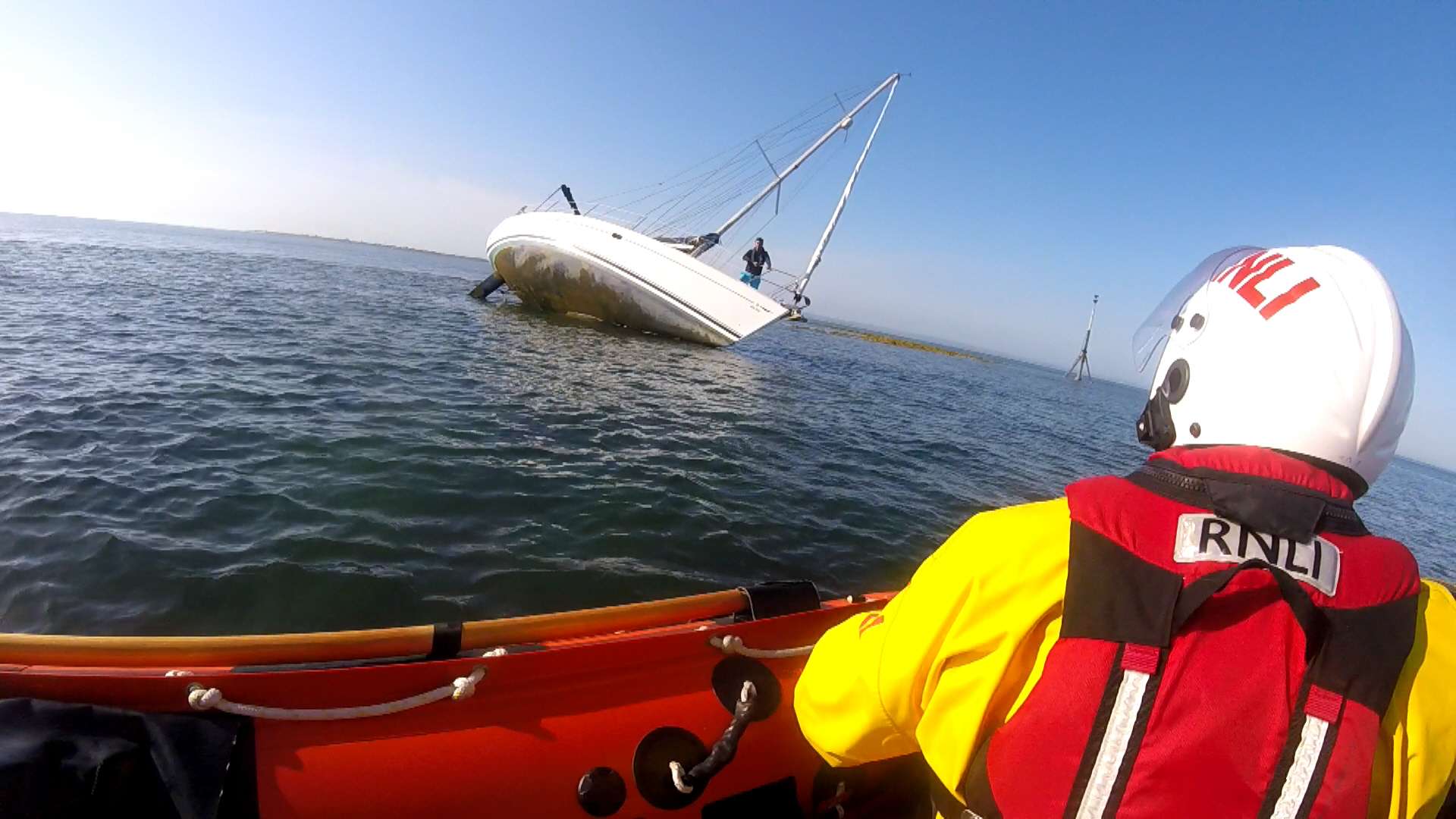 yacht aground taken from ILB