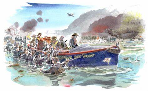 Artist impression used in the 150th anniversairy of Thomas Kirk Wright in action