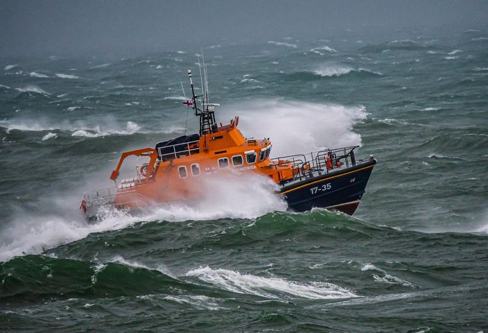 Stock image Plymouth RNLI Severn class all-weather lifeboat Sybil Mullen Glove