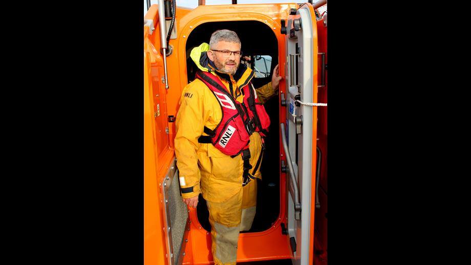 Grant pictured at the door of the all-weather lifeboat