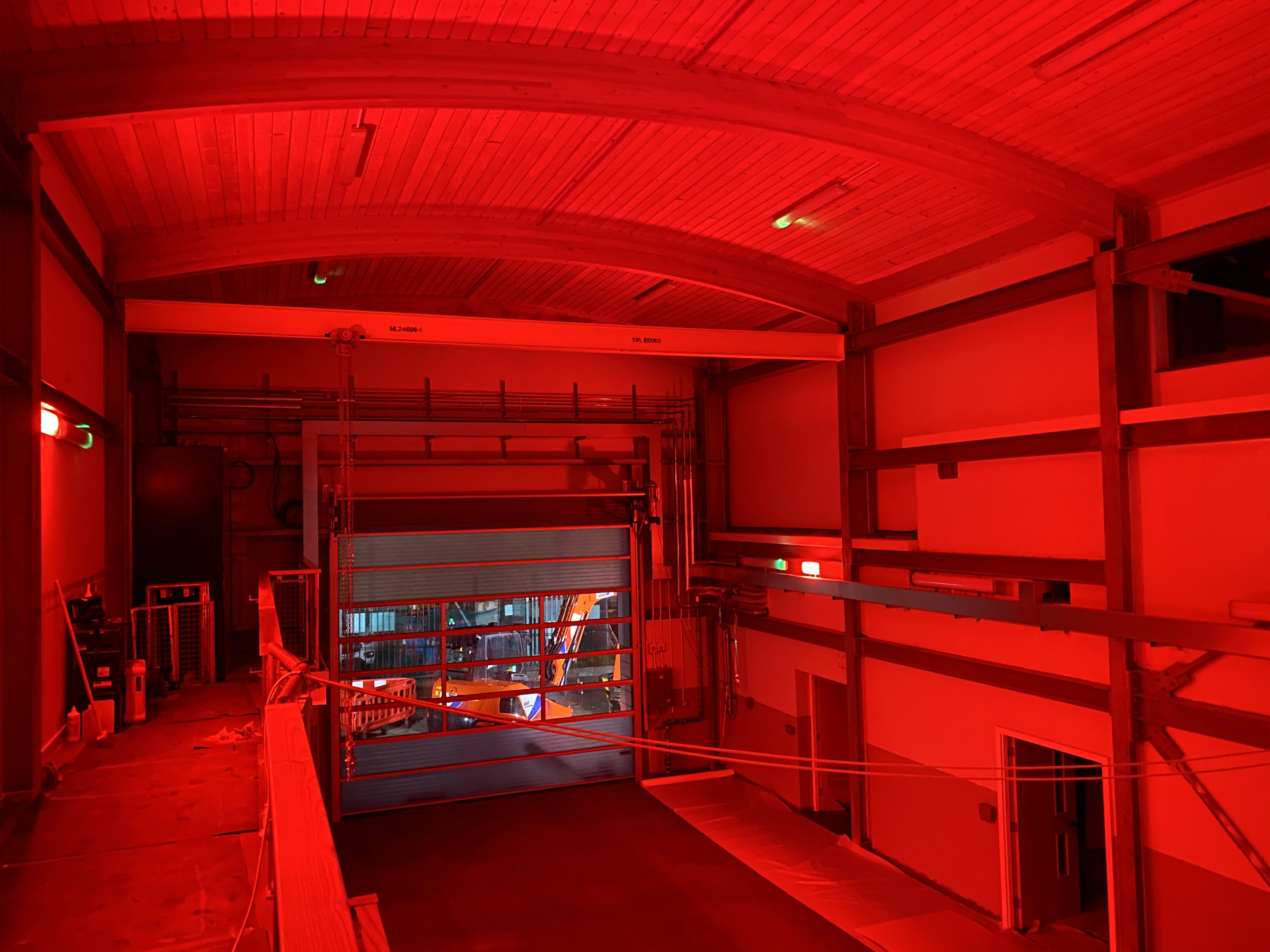 Boathall with night, red light system