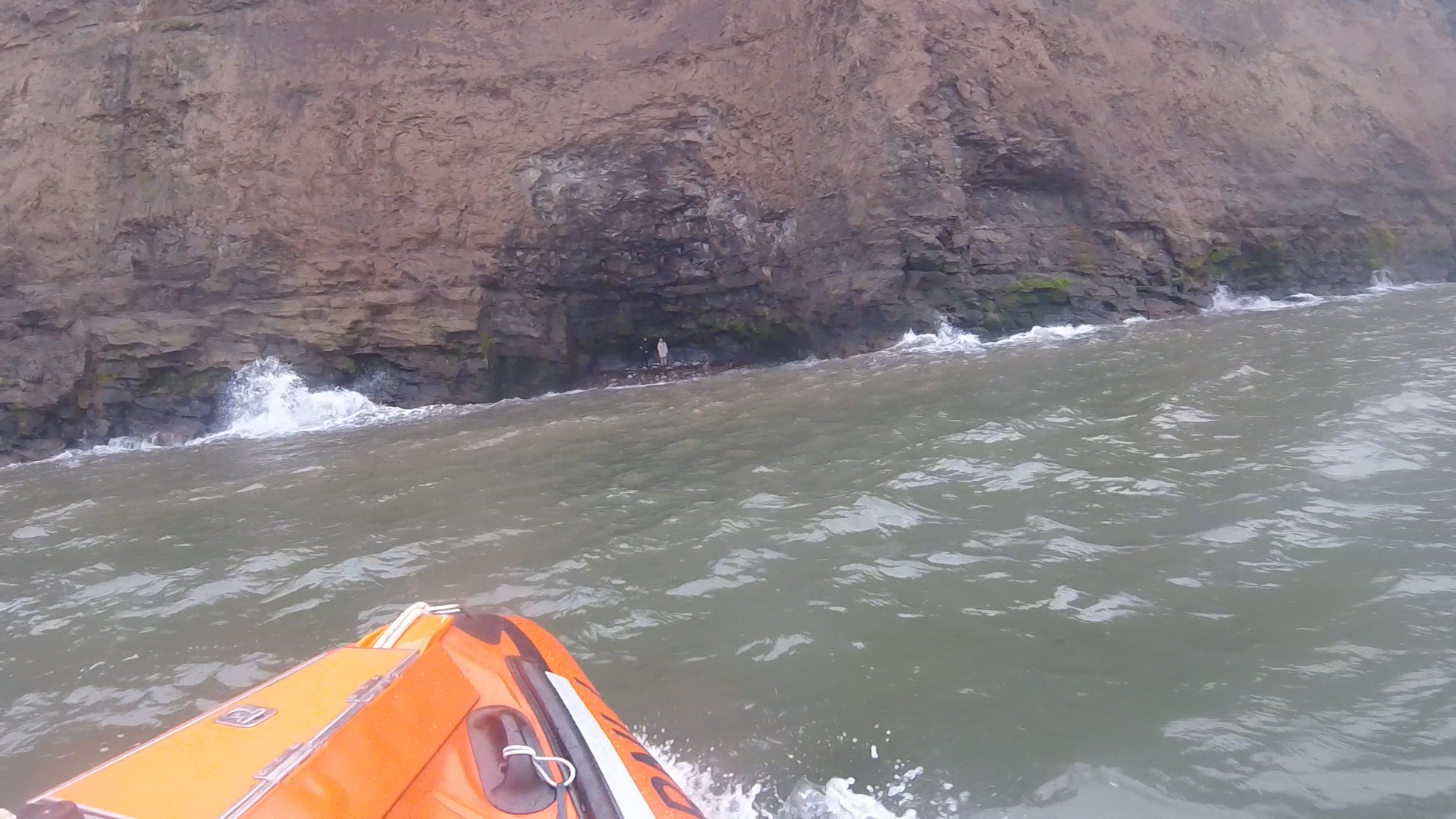 Two people had a lucky escape when they were trapped in a cave at Huntcliff, Saltburn, by one of the biggest tides of the lunar cycle.