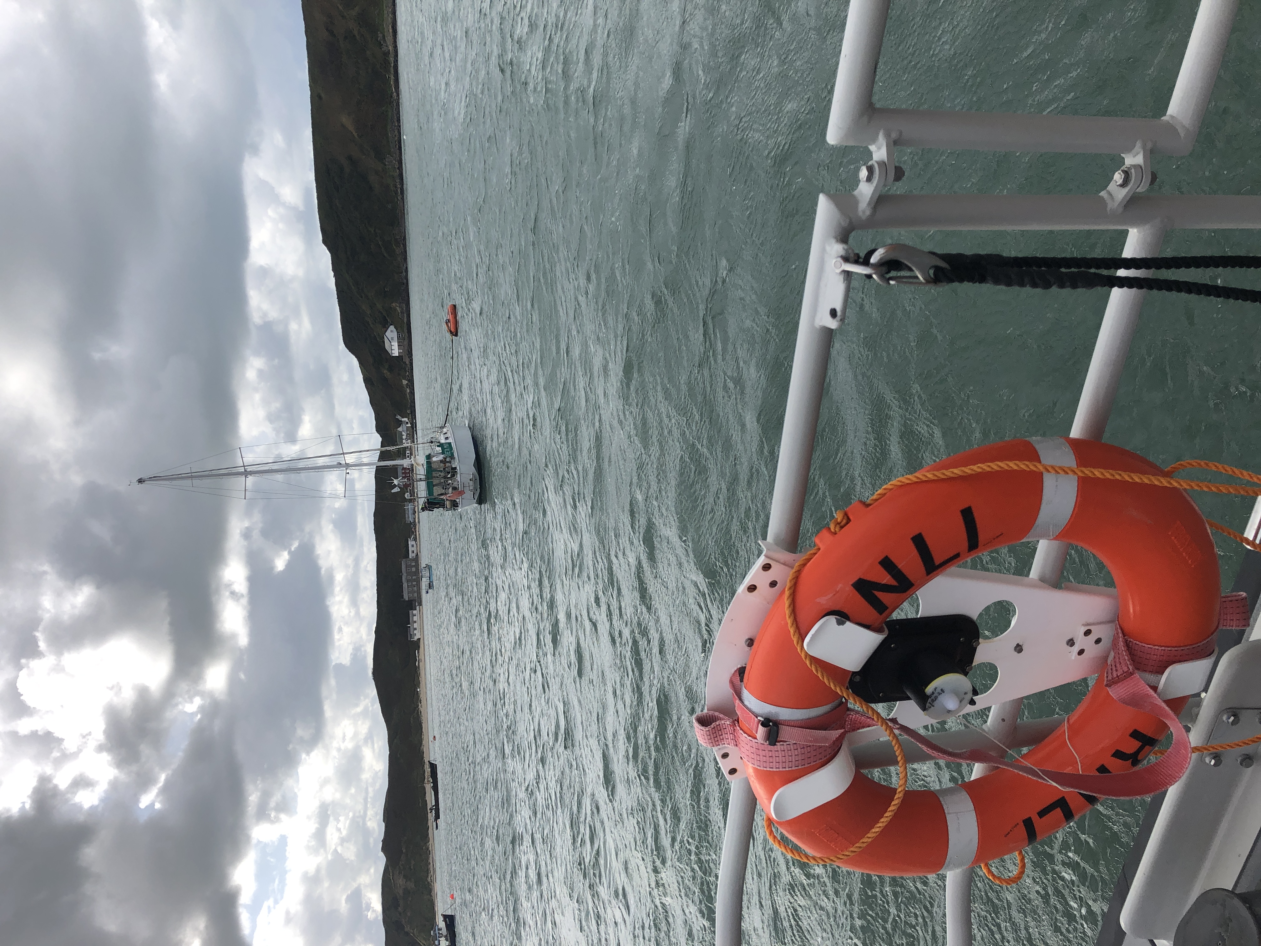Yacht placed on mooring at Porthdinllaen