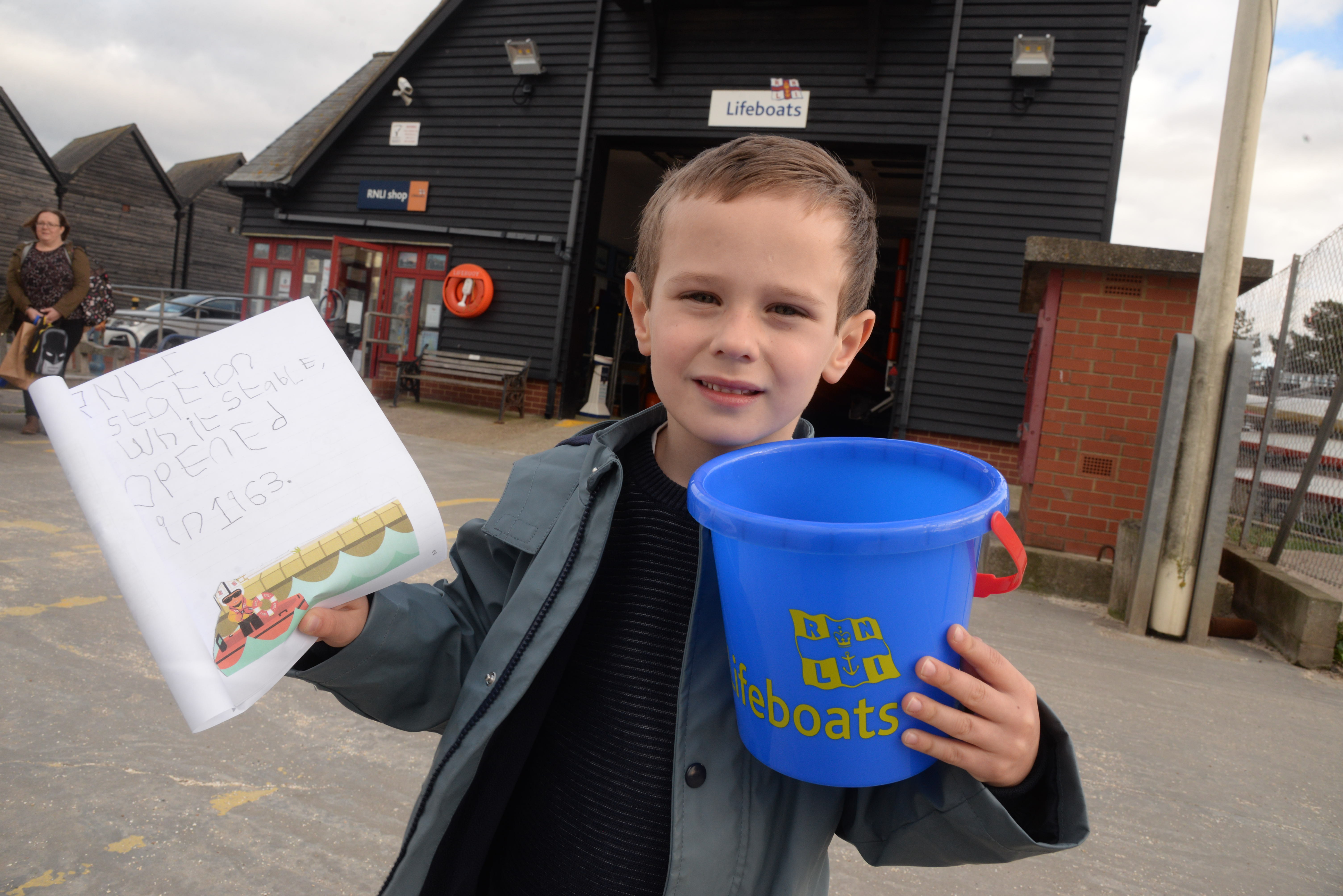 Ethan Torble, five at Whitstable lifeboat station on Saturday afternoon