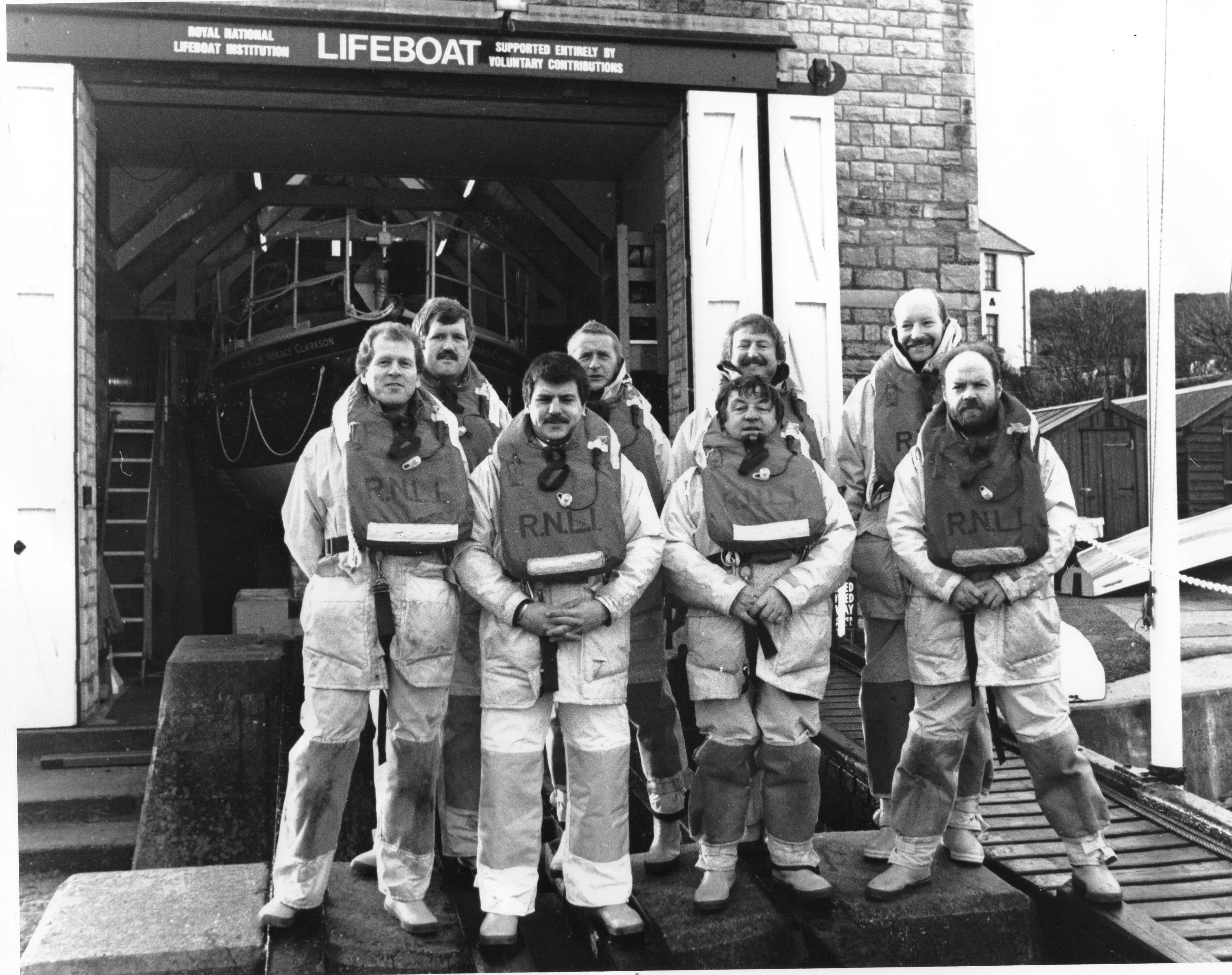 Former Swanage Lifeboat Crew, Dave Corben, first left