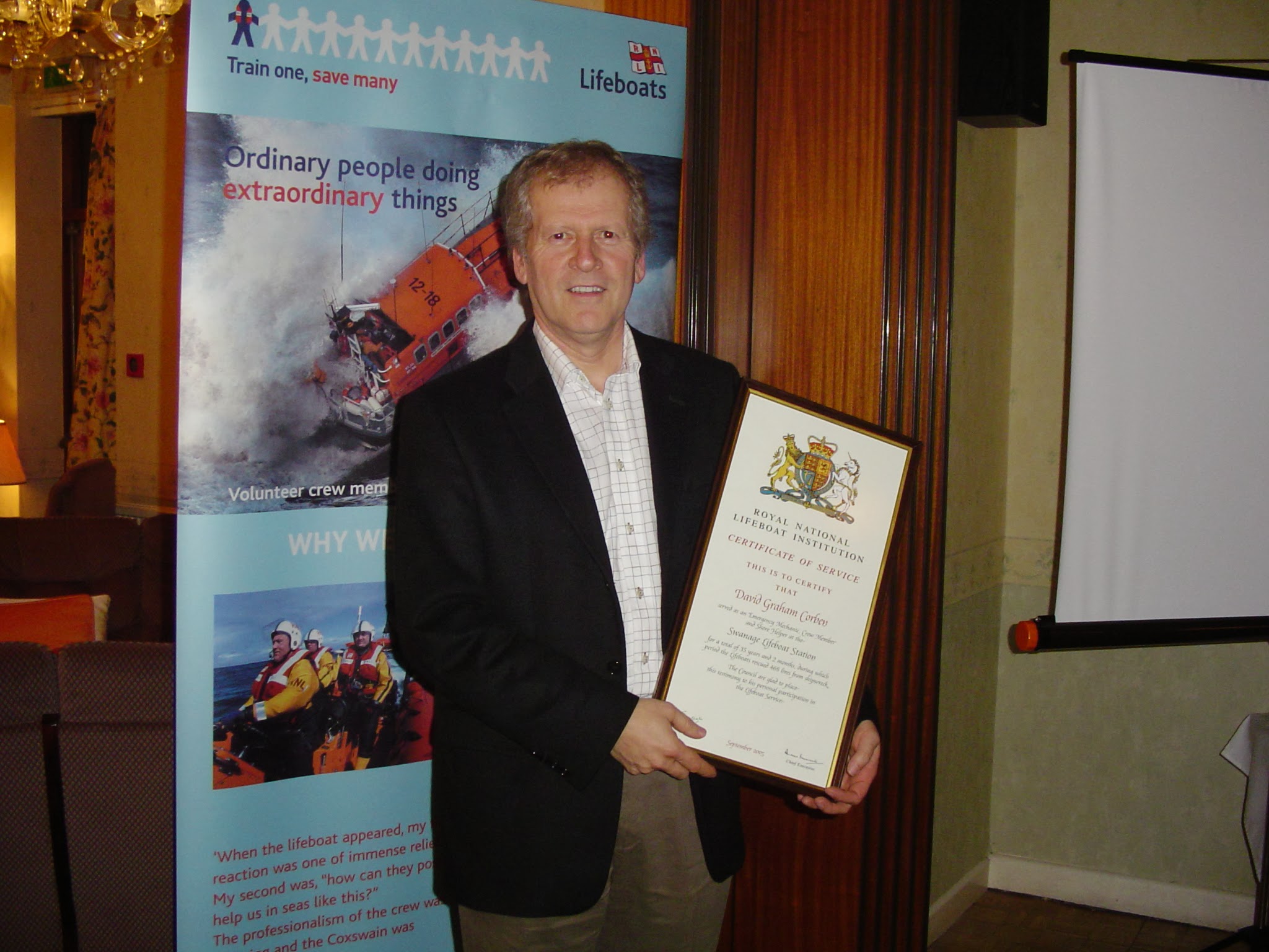 Dave Corben Receiving Certificate of Service