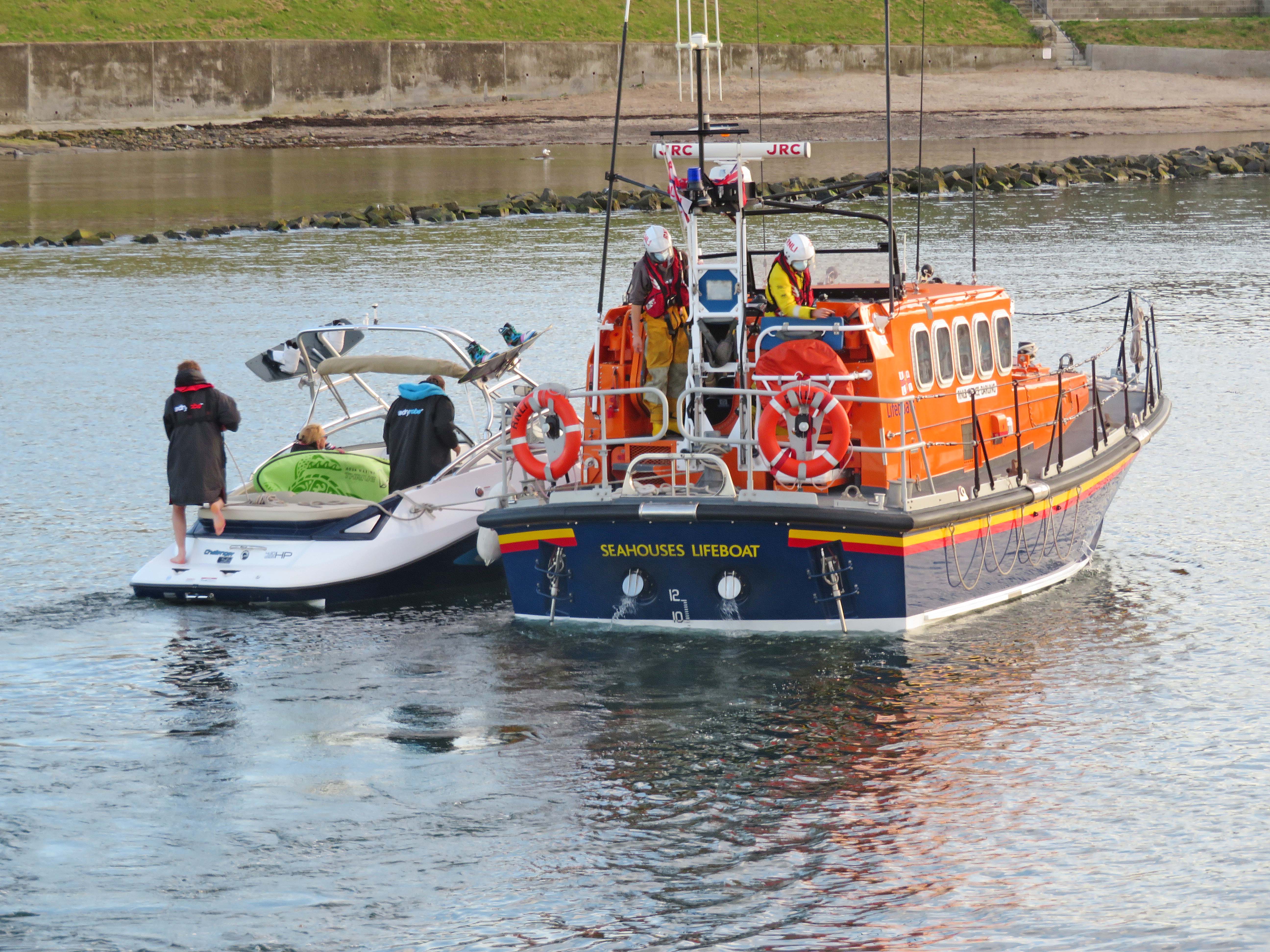 Casualty vessel safely in Seahouses Harbour