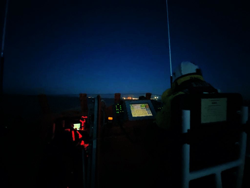 The all weather lifeboat searching through the night