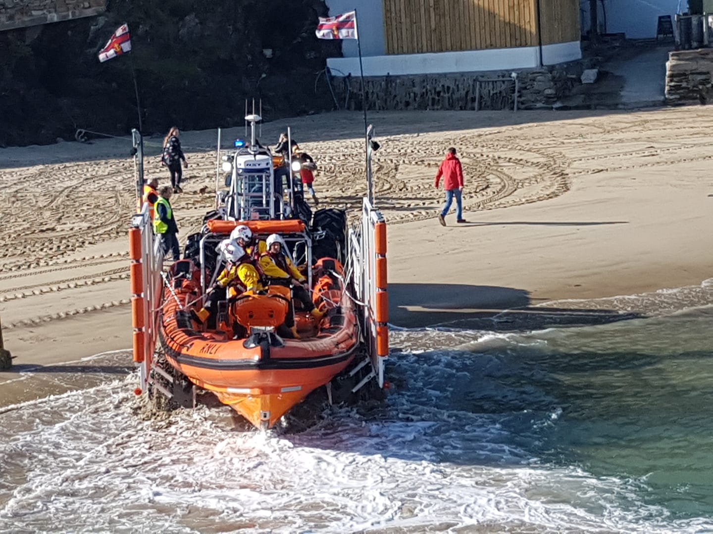 Launch of Newquay's Atlantic 85 inshore lifeboat