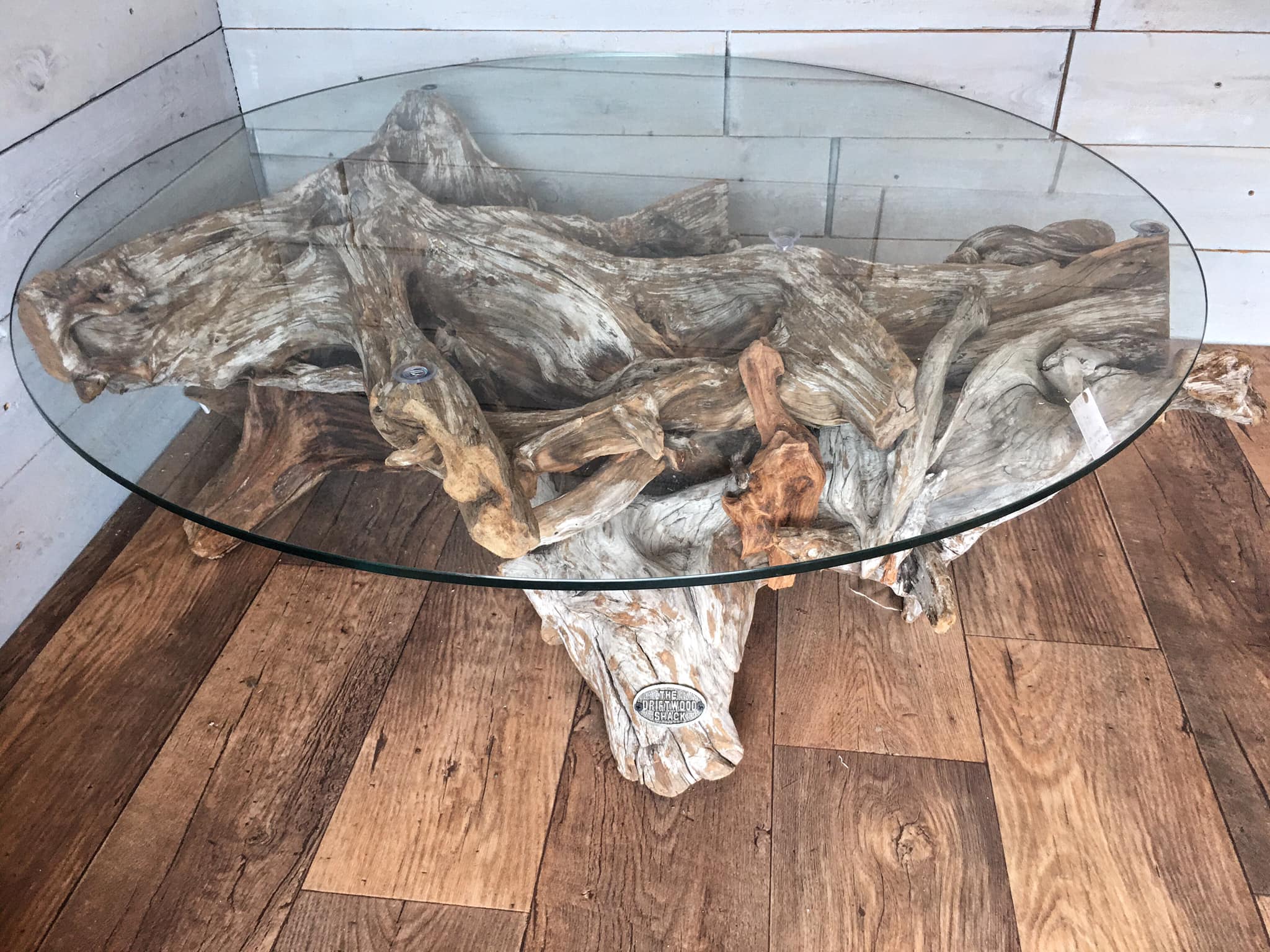 The glass topped driftwood table which sold for £600