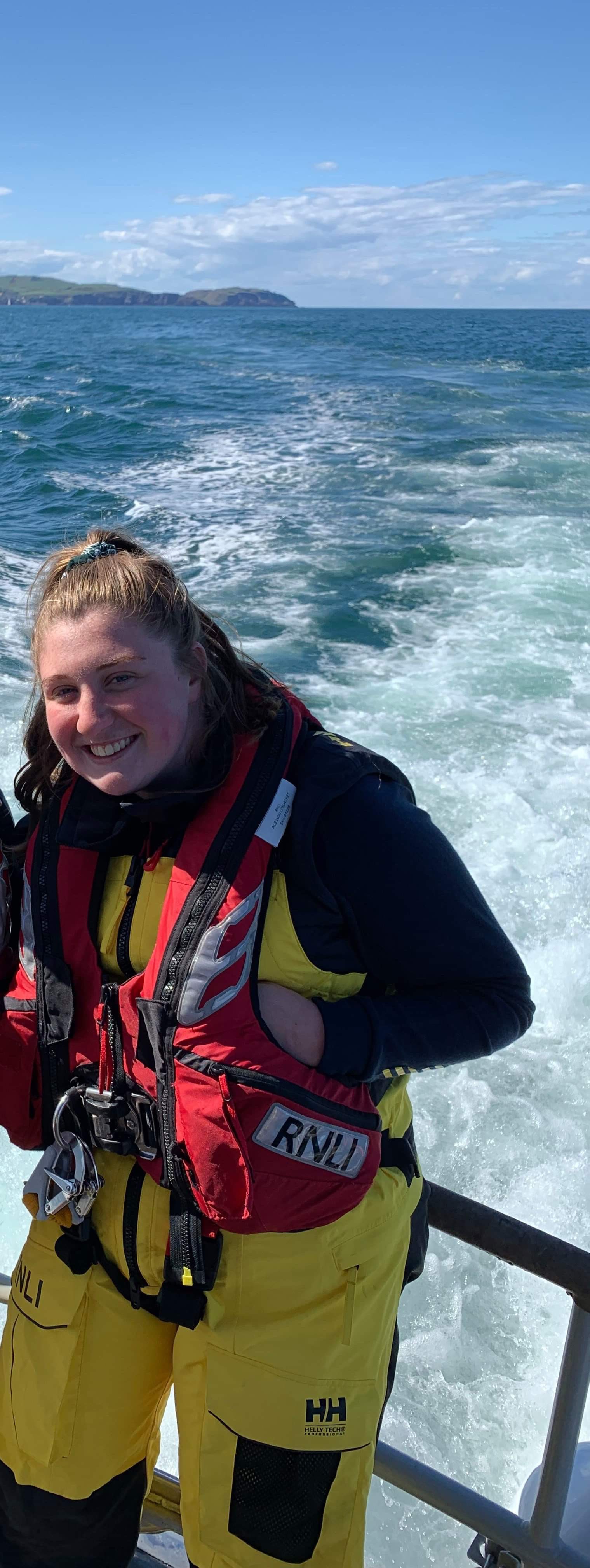 Crew member Christie Avril who is also training to be a paramedic