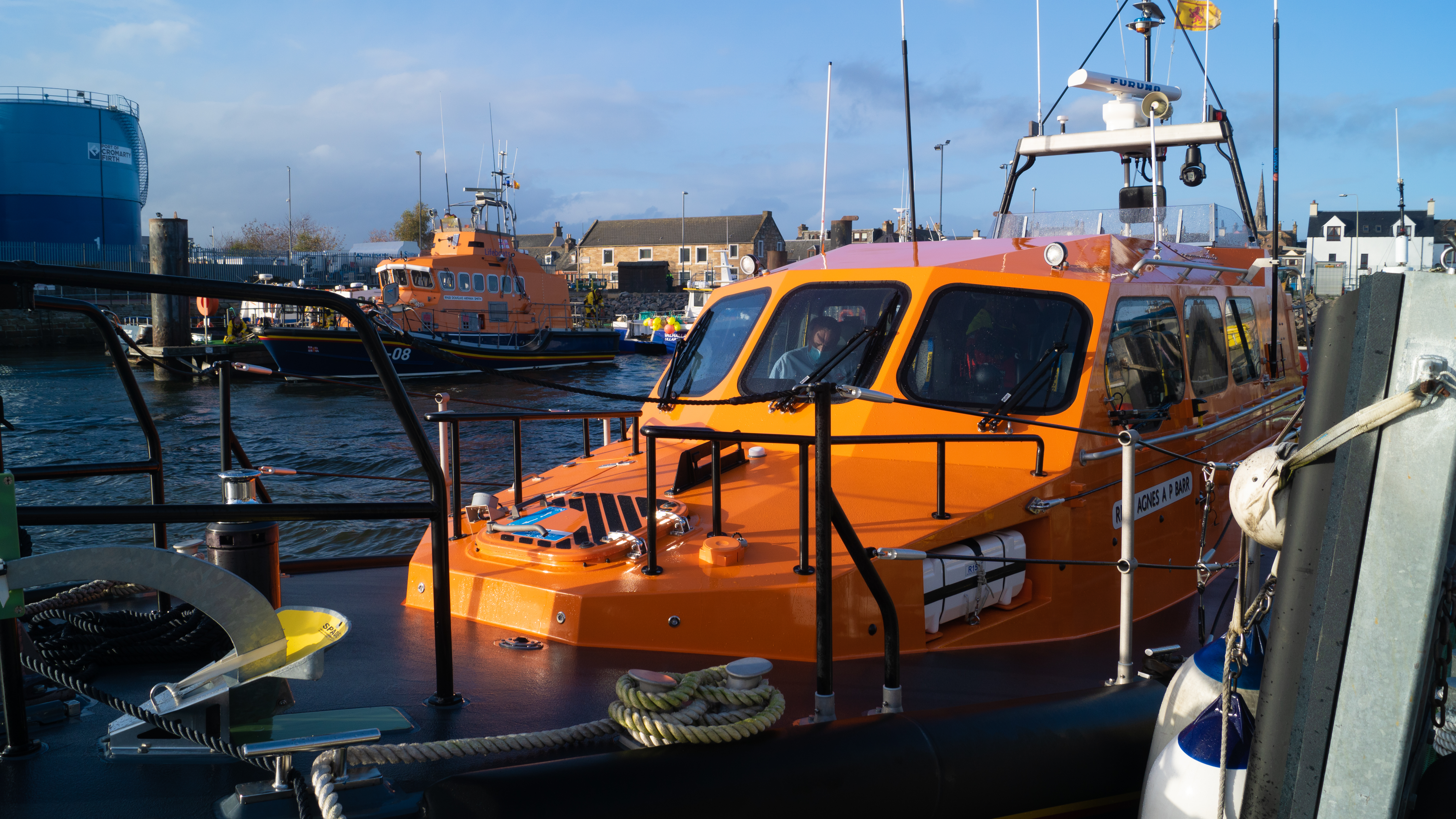 RNLB Agnes AP Barr arriving at Invergordon with RNLB Douglas Aikman Smith