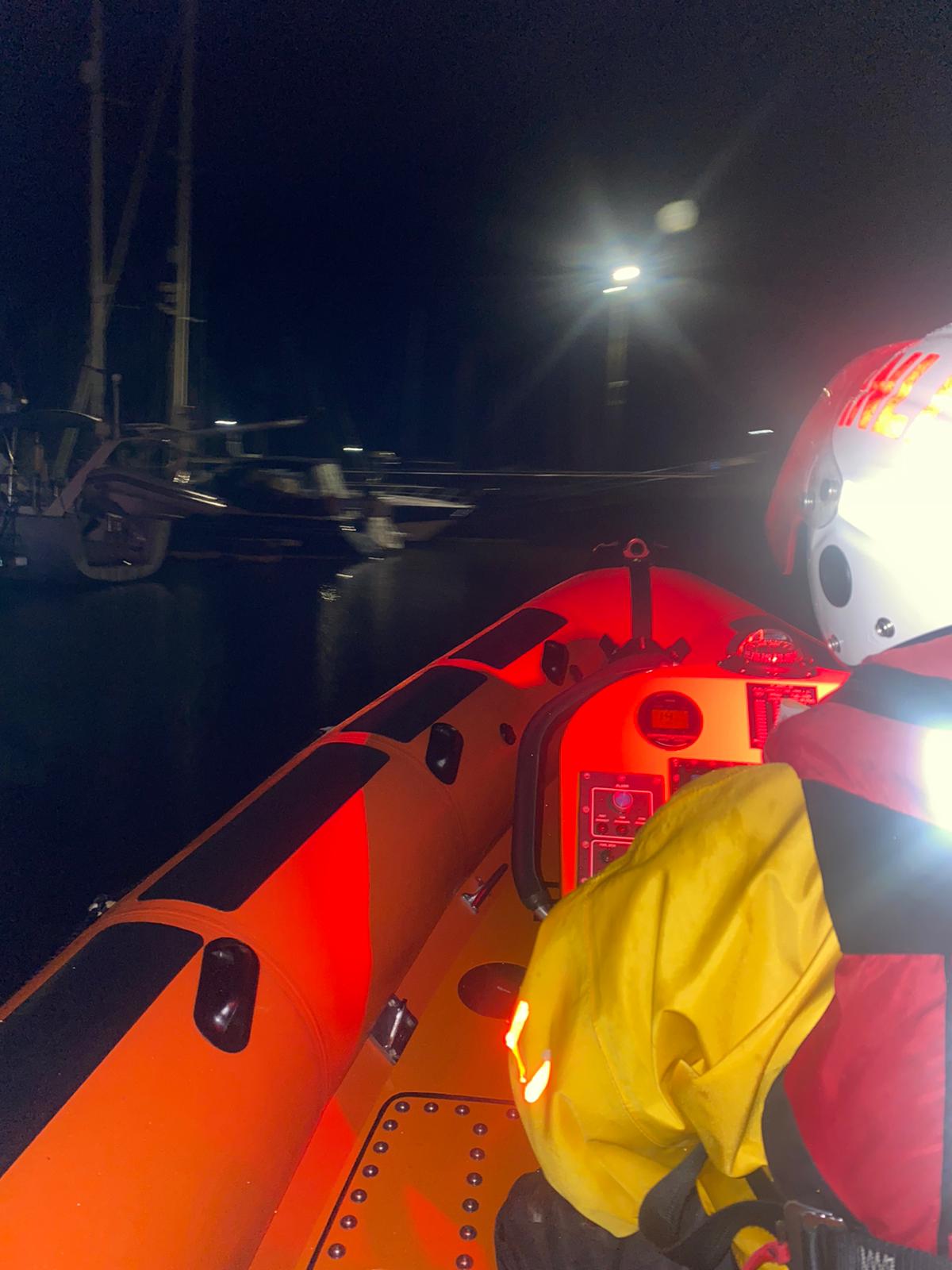 lifeboat searching the Marina.