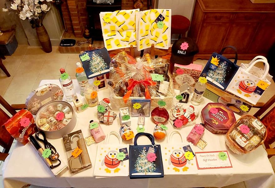 Just some of the prizes in Annette Poppy's Christmas raffle.