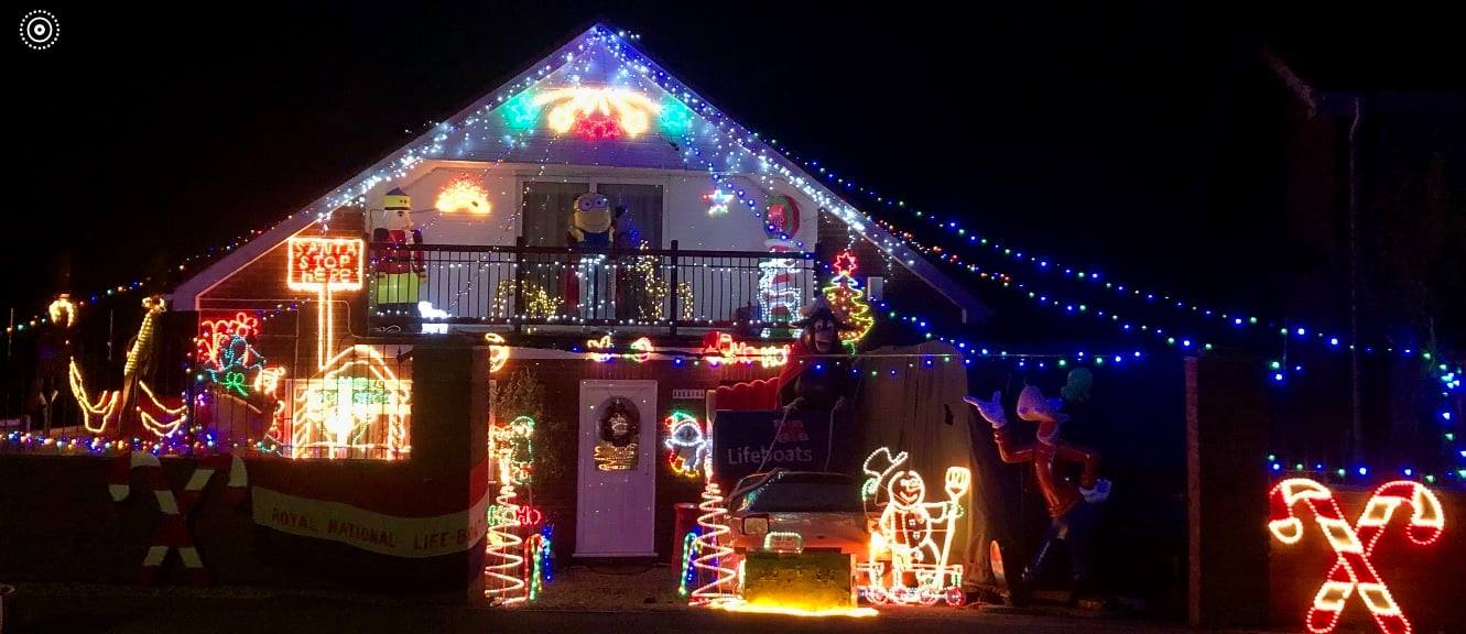 The festive display on Dave and Natalie Chapmans house in aid of the Sheerness RNLI Lifeboats