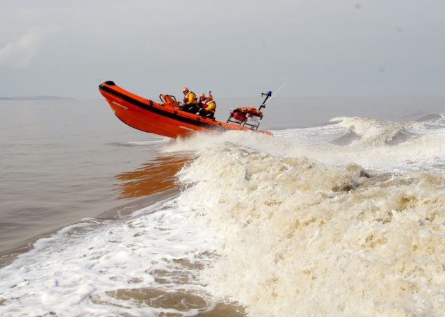 Jon Colwill at the Helm from Portishead Lifeboat Trust days