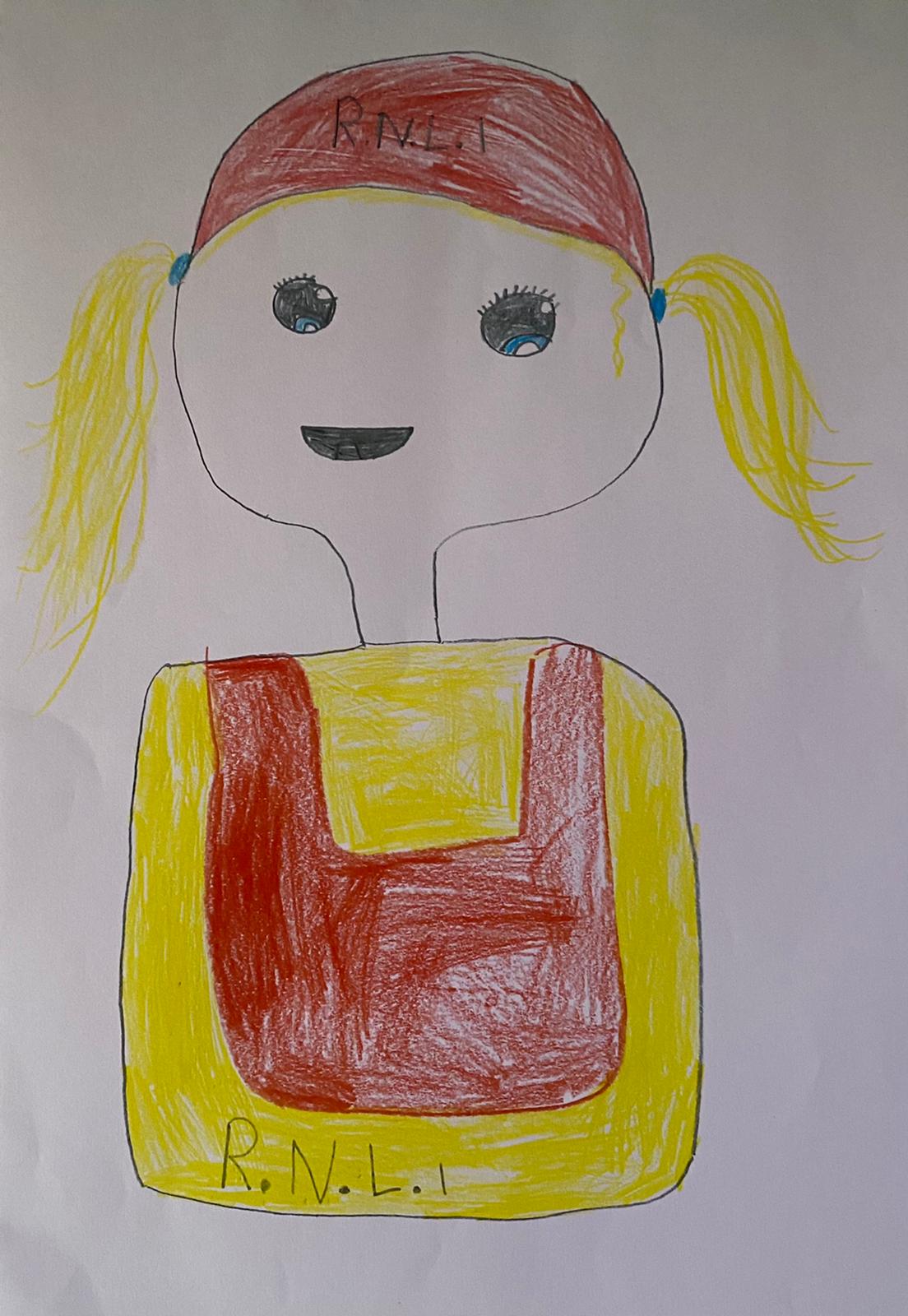 A drawing of a lifeguard