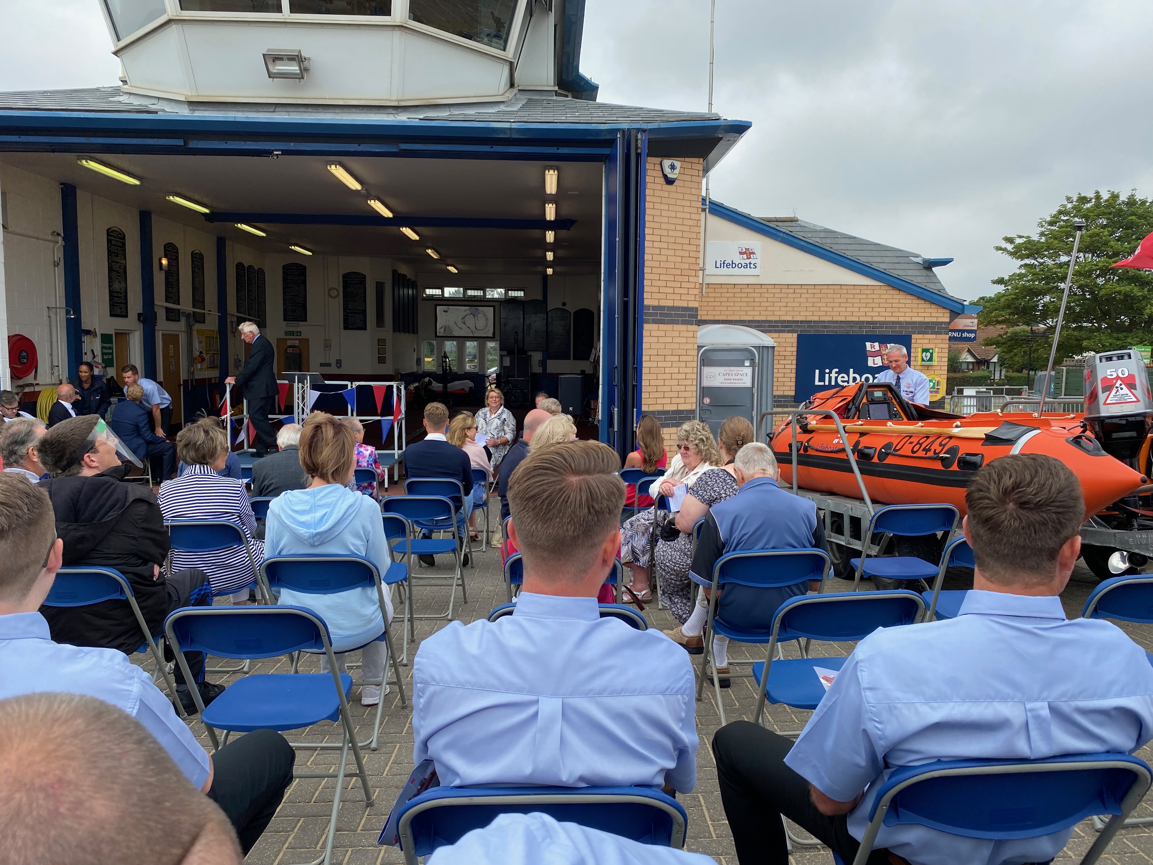 Great turn out, including crew that had returned from a shout minutes before