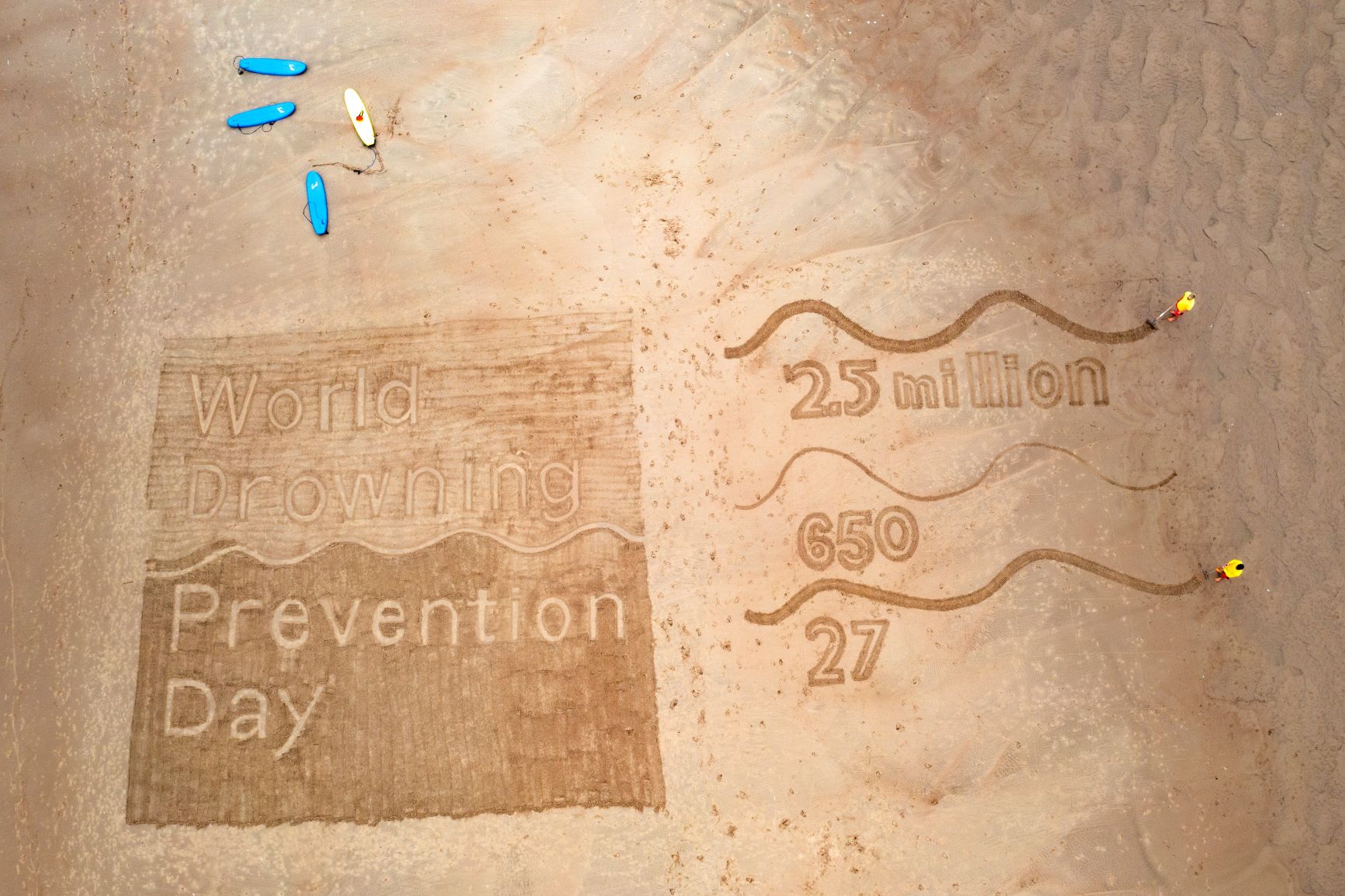 World Drowning Prevention Day sand art