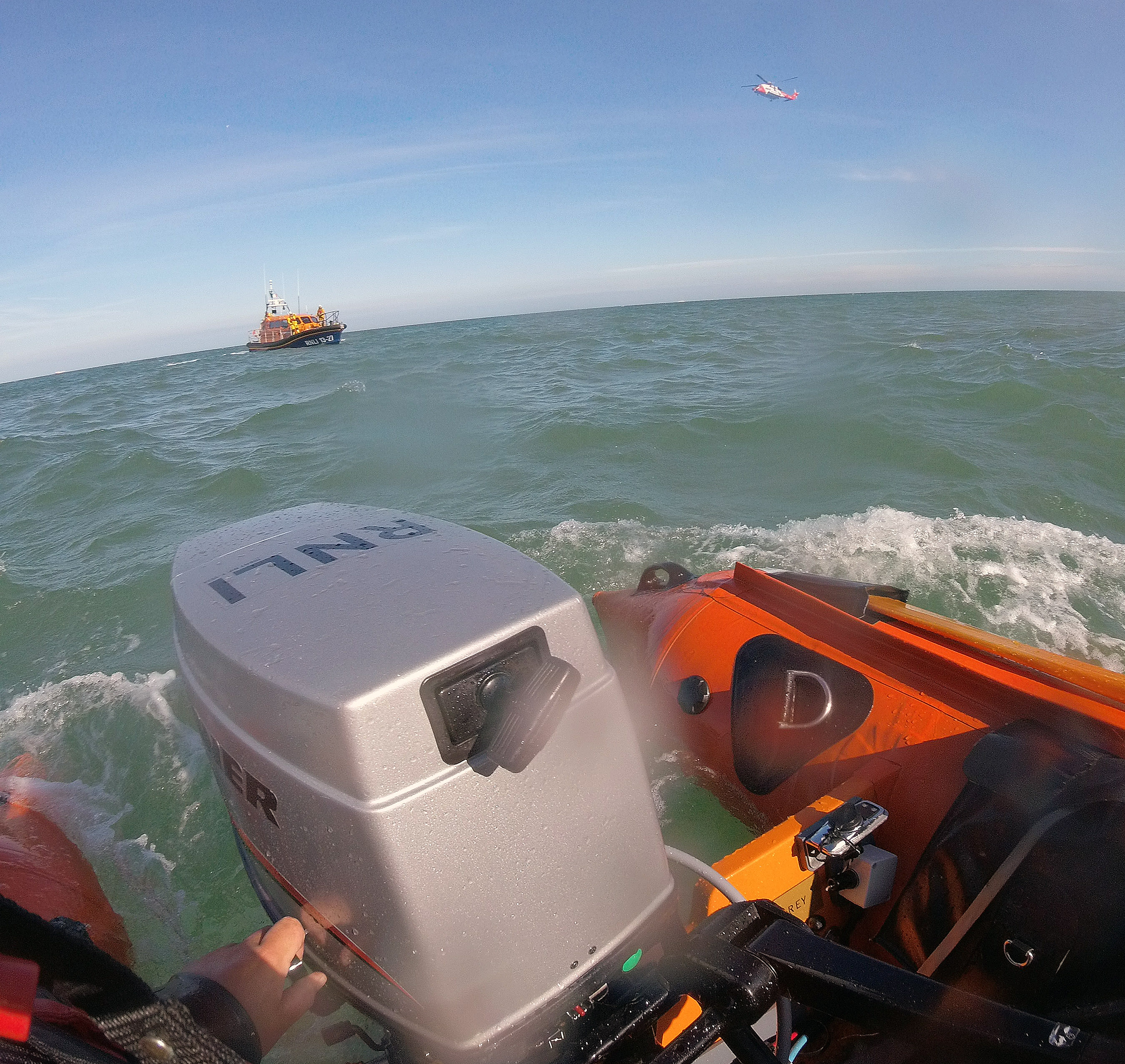Wicklow RNLI and Rescue 116 off the Silver Strand 